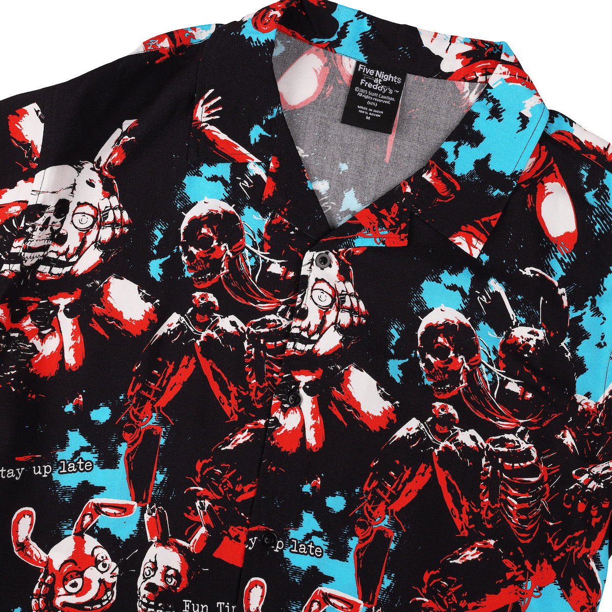 Five Nights at Freddy's Bonnie the Bunny All-Over Print Men's Collared Button-Up Short Sleeve Shirt