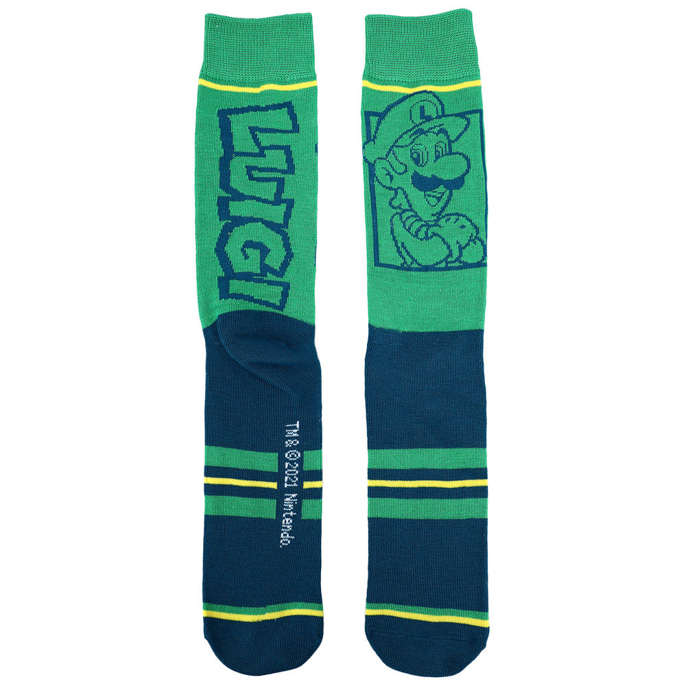 Super Mario Split Mens Collectible  Crew Sock 5 pack