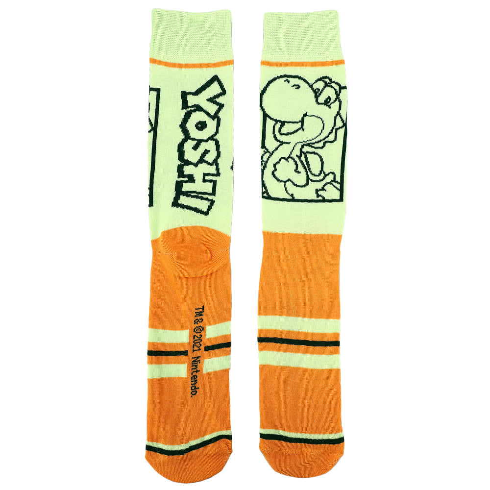 Super Mario Split Mens Collectible  Crew Sock 5 pack