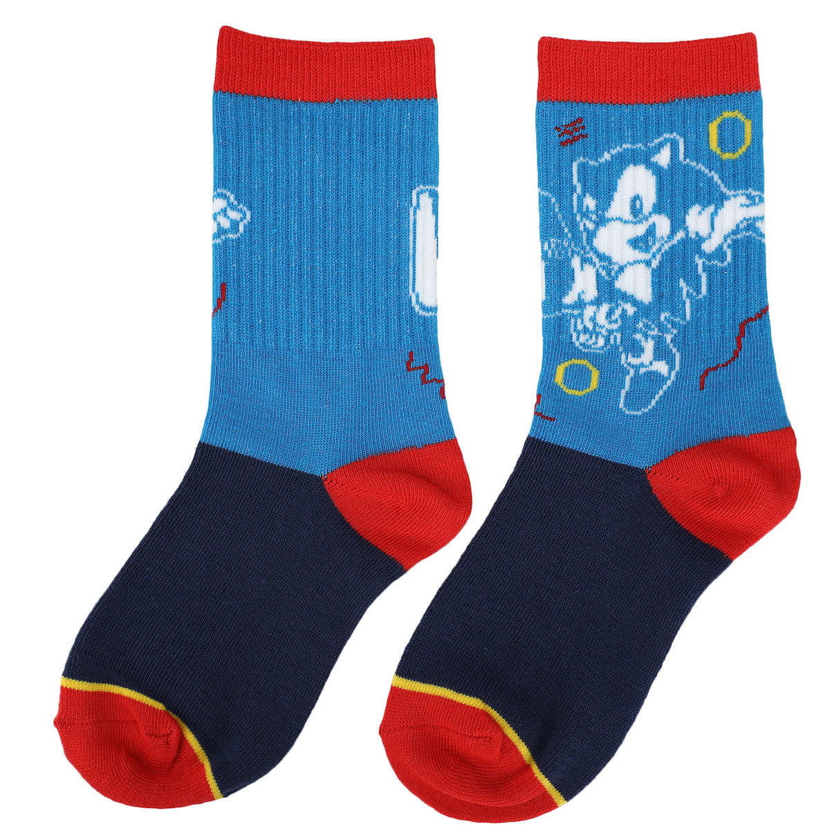 Sonic The Hedgehog Character Casual Crew Socks for Boys 3-Pack