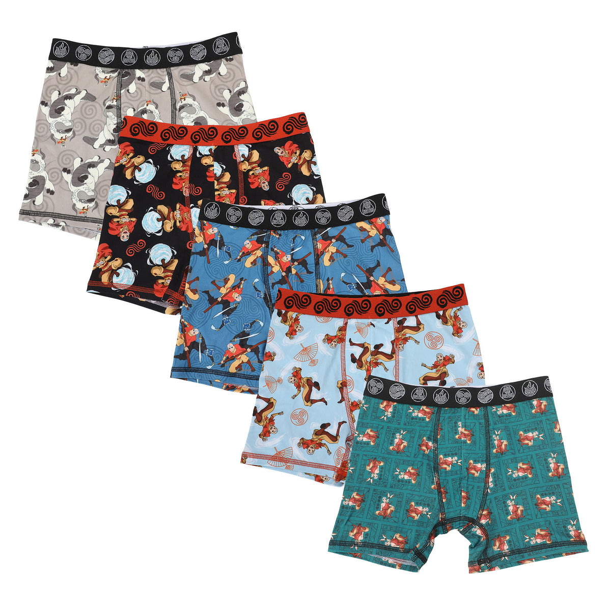 Avatar The Last Airbender Boys Boxer Briefs 5 Pack Set