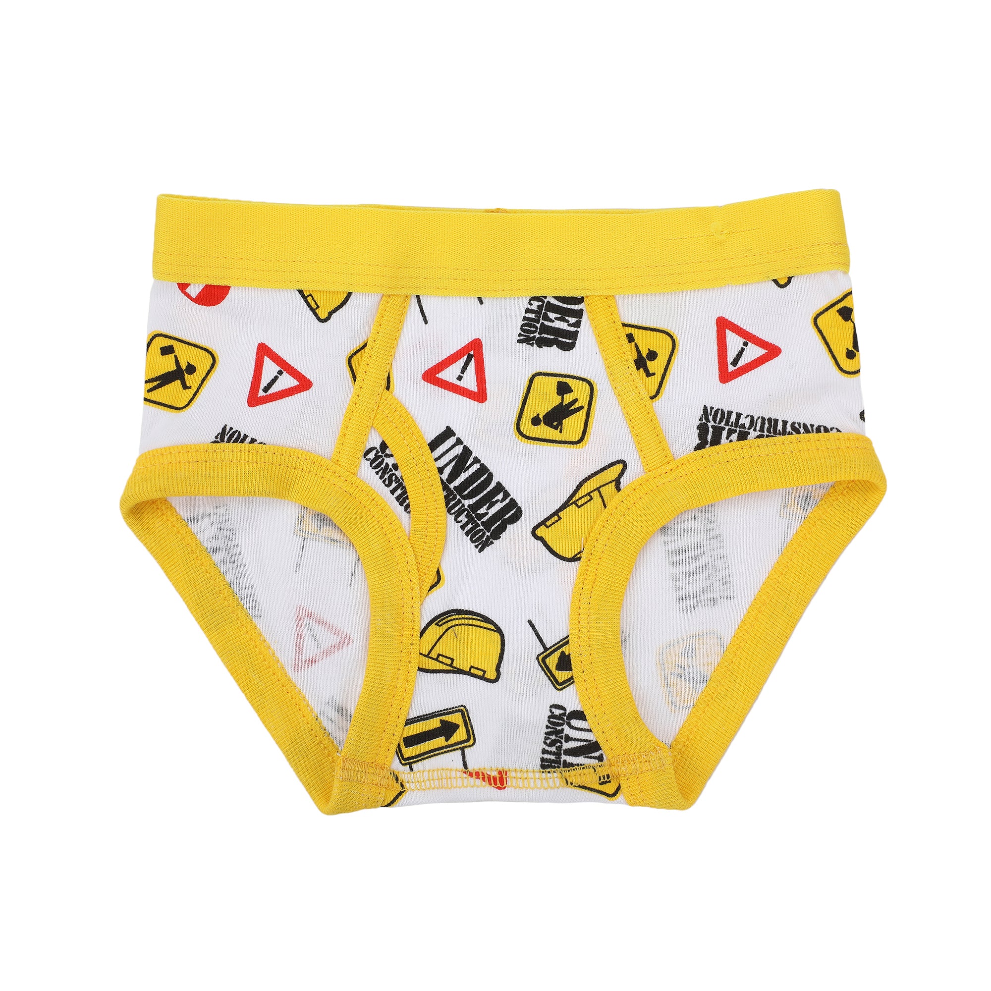 Construction Trucks Toddler Boys Cotton Briefs With Pouch (5 Pack)