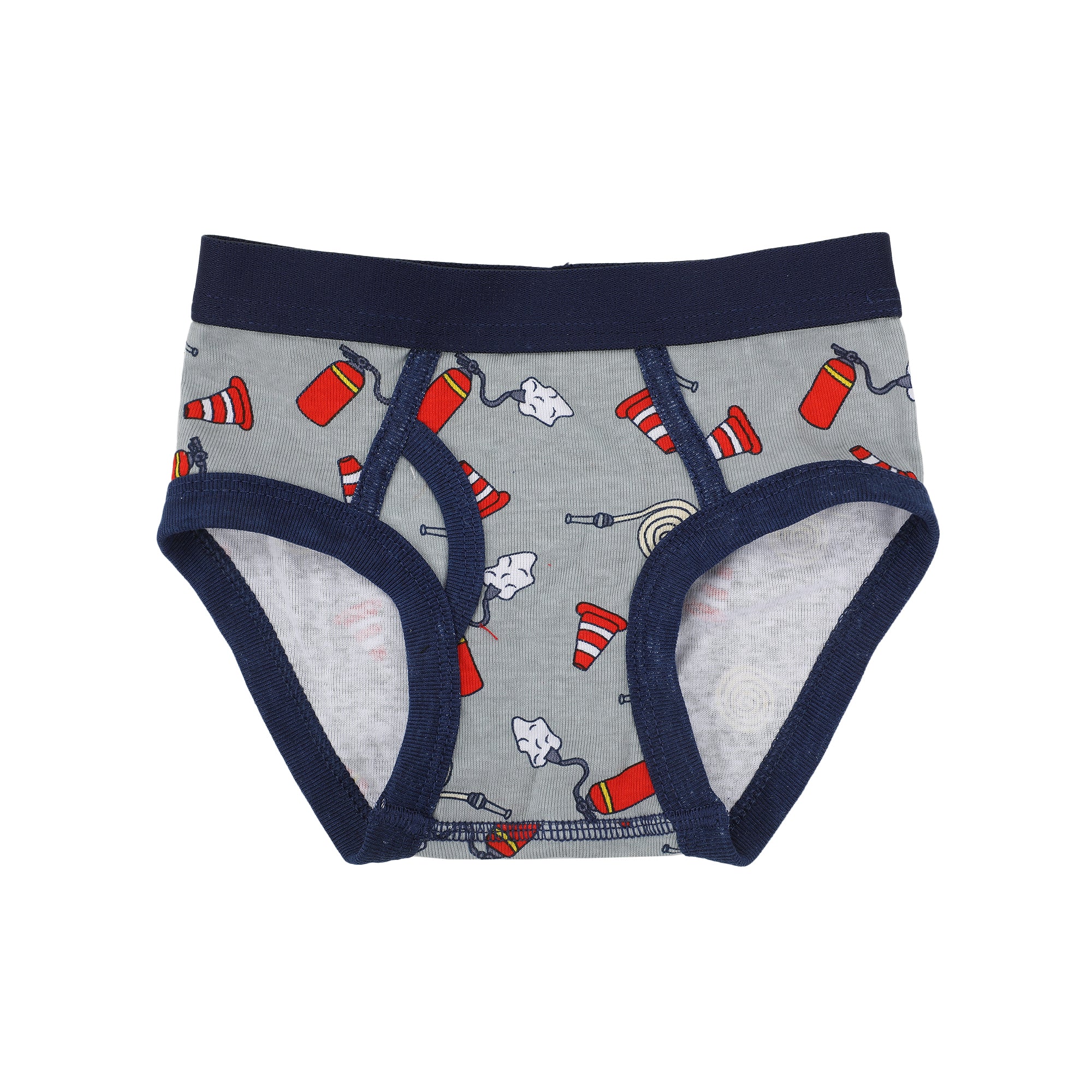 Firefighters and Fire Trucks Toddler Boys Cotton Briefs With Pouch (5 Pack)