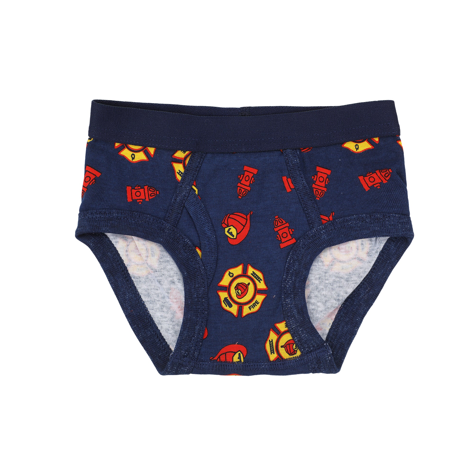 Firefighters and Fire Trucks Toddler Boys Cotton Briefs With Pouch (5 Pack)