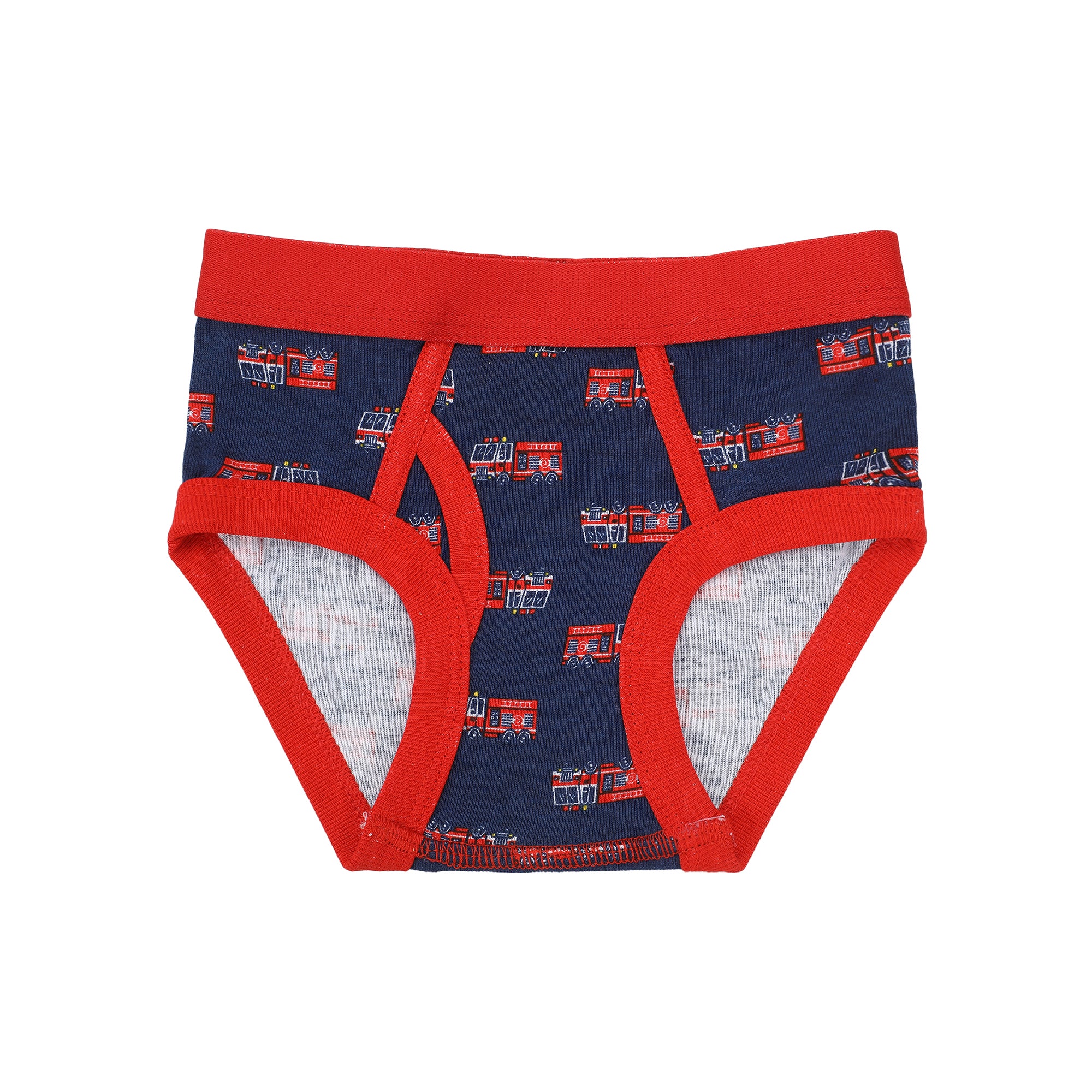 Firefighters and Fire Trucks Toddler Boys Cotton Briefs With Pouch (5 Pack)