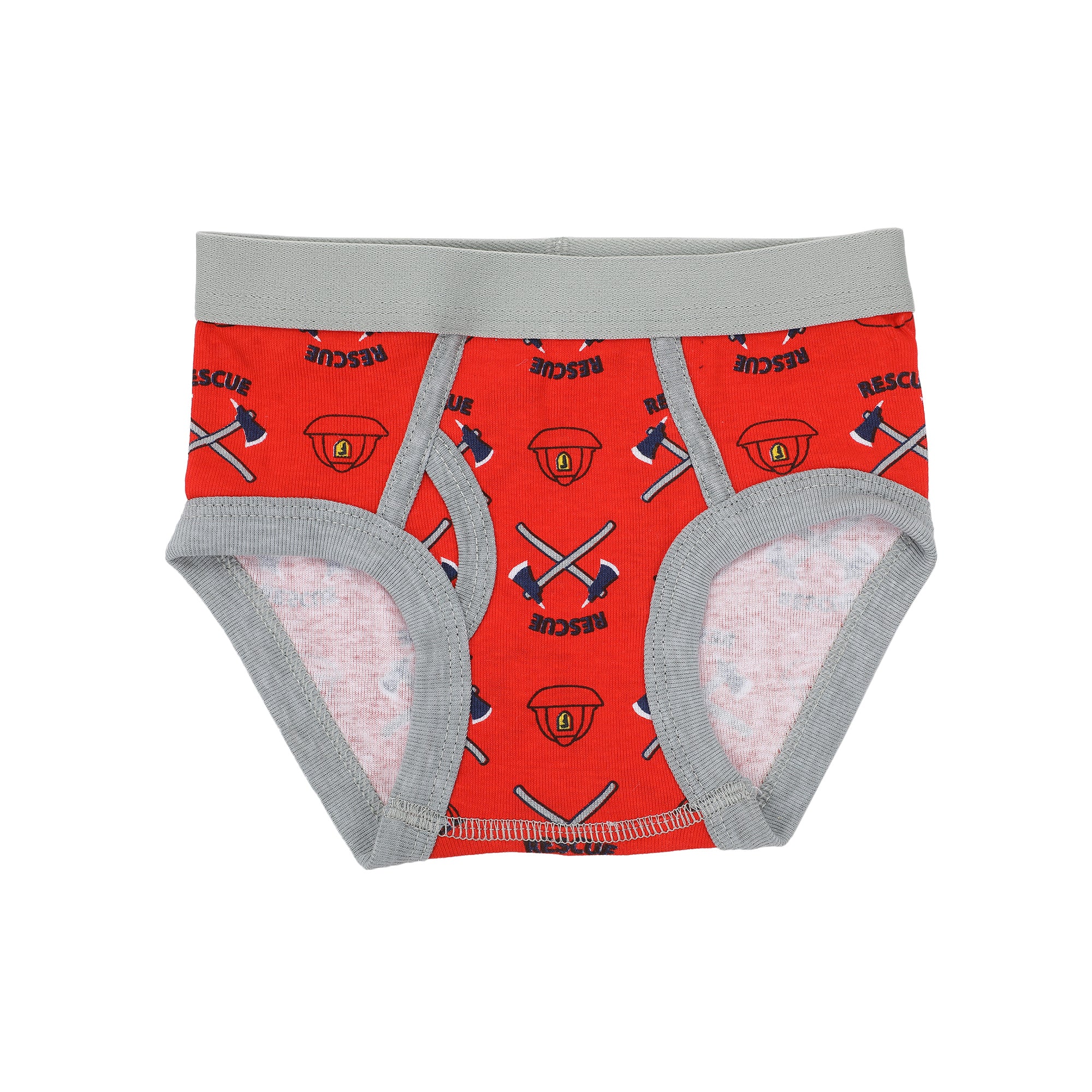 Firefighters and Fire Trucks Toddler Boys Cotton Briefs With Pouch (5 Pack)