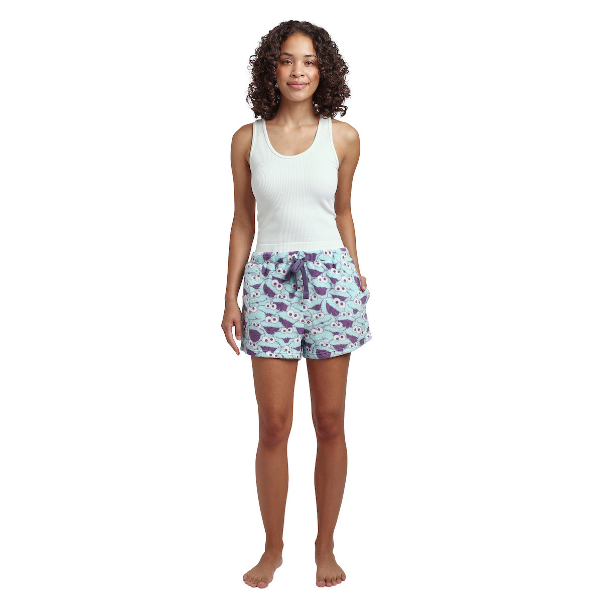 Sesame Street Cookie Monster All-Over Print Women’s Drawstring Lounge Shorts