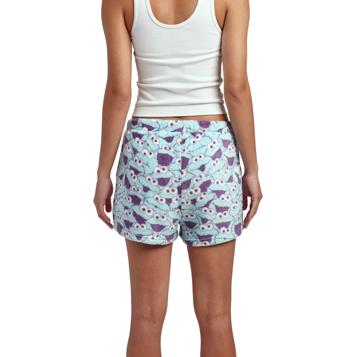 Sesame Street Cookie Monster All-Over Print Women's Drawstring Lounge Shorts