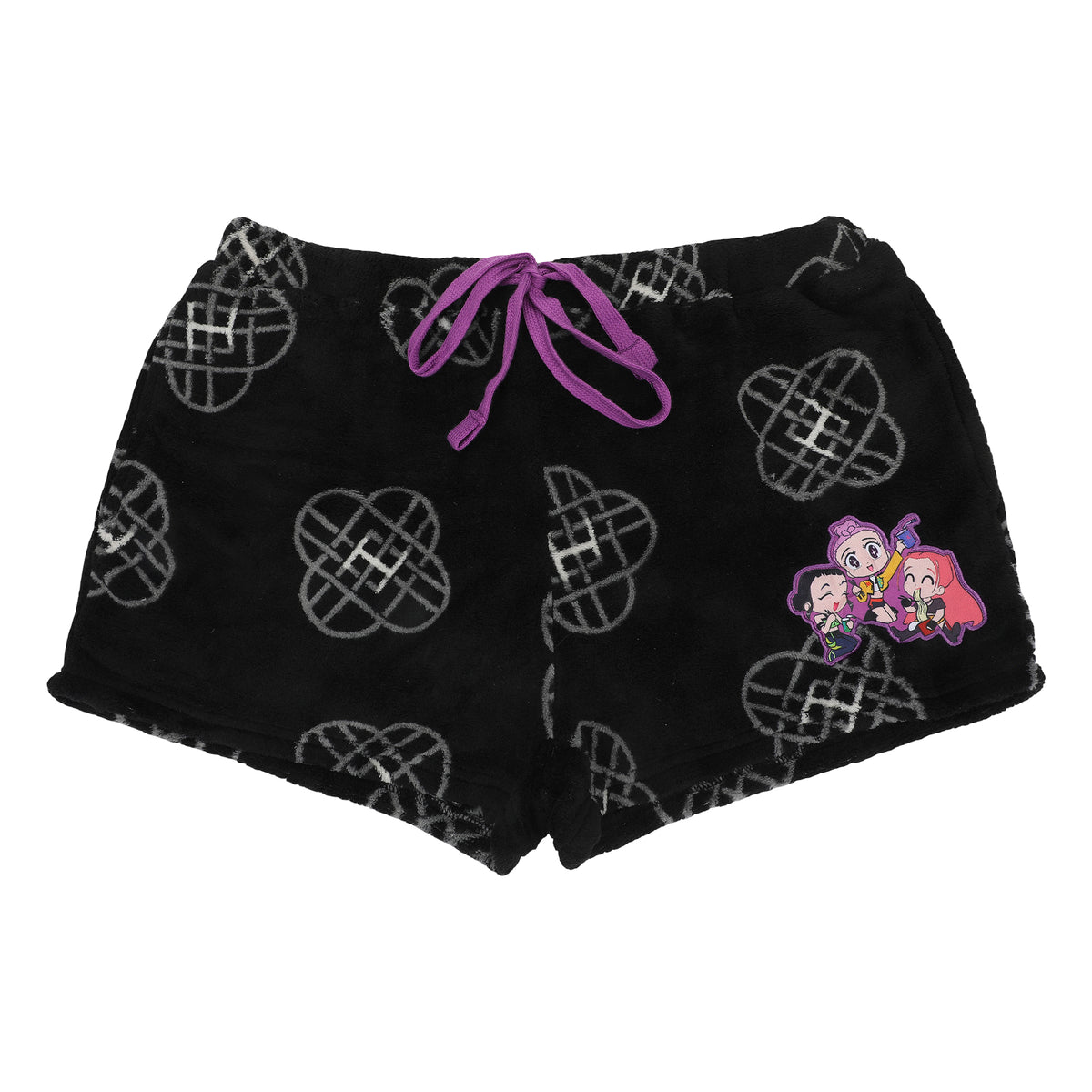 KPop Demon Hunters All-Over Print Women's Plush Shorts With Drawstring And Pockets