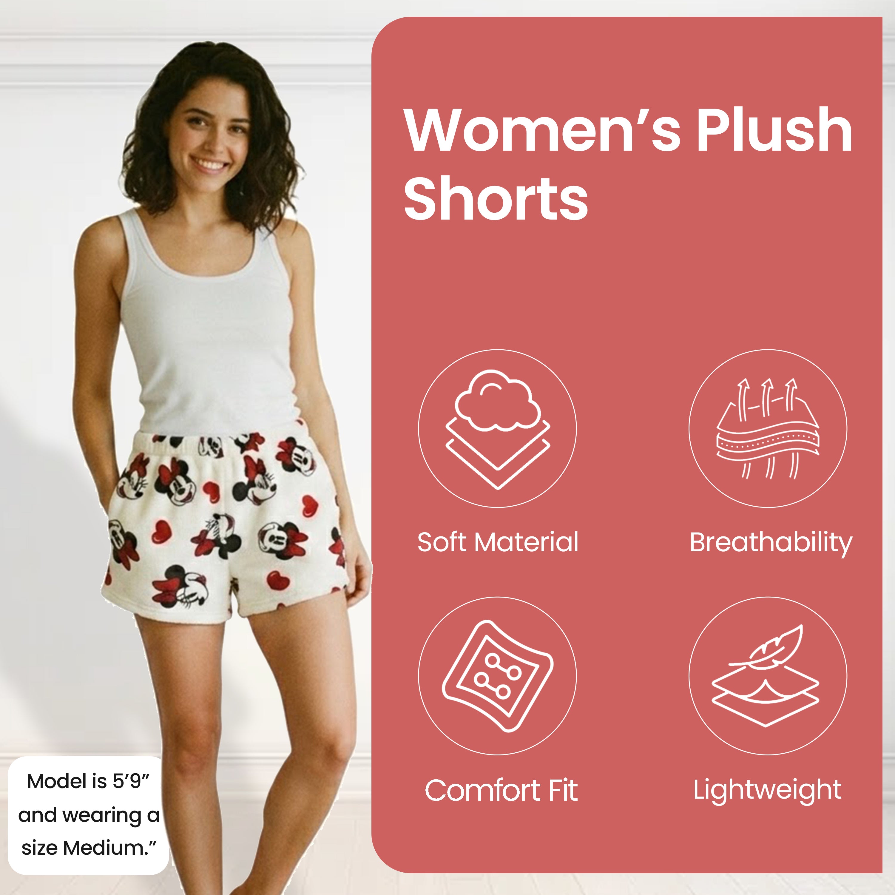 Minnie Mouse Classic All-Over Print Women's Plush Shorts