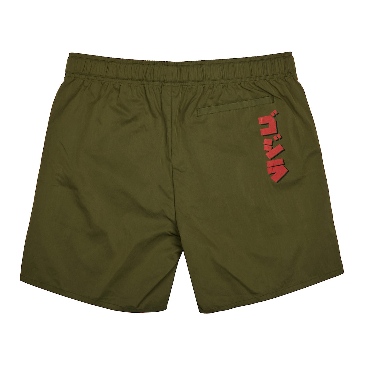 Godzilla Monster & Kanji Men's Olive Green Lounge Shorts