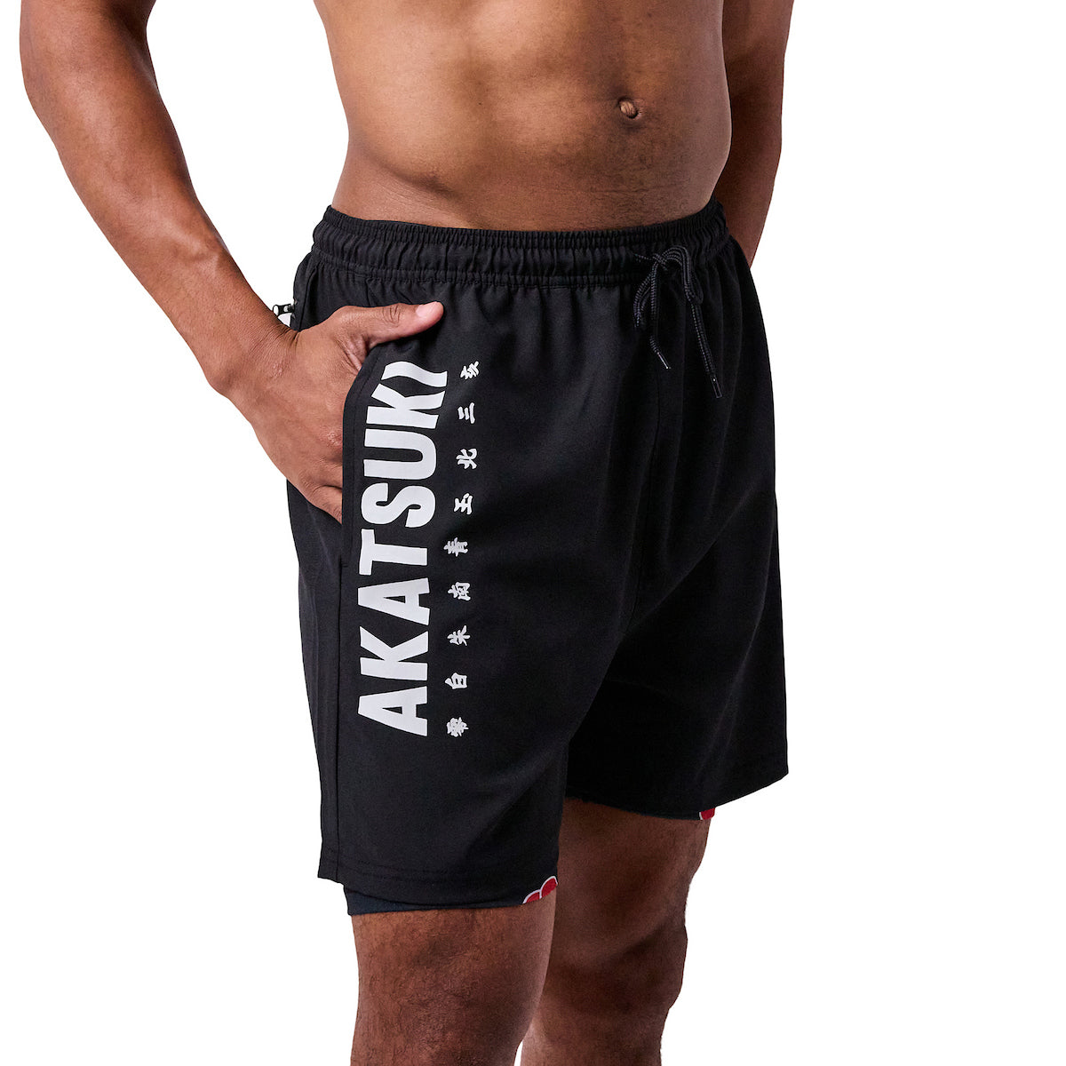 Naruto Akatsuki Men's Black Pajama Gym Shorts