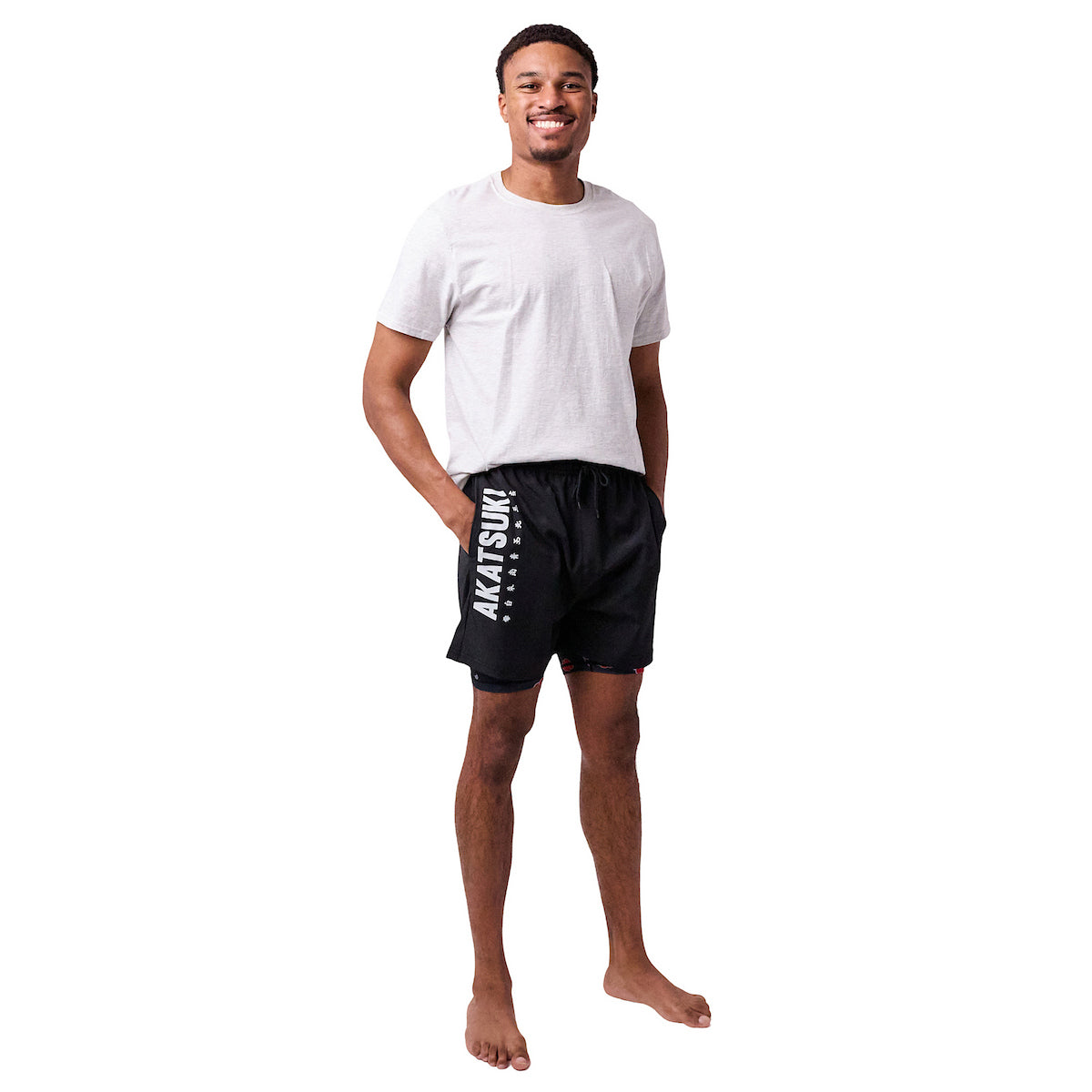 Naruto Akatsuki Men's Black Pajama Gym Shorts