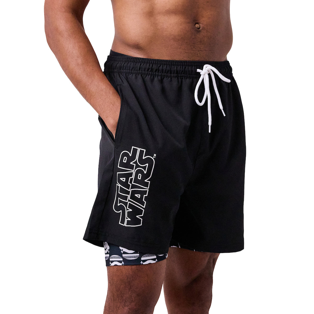 Star Wars Episode IV A New Hope Stormtrooper Helmets Men's Black Gym Pajama Shorts