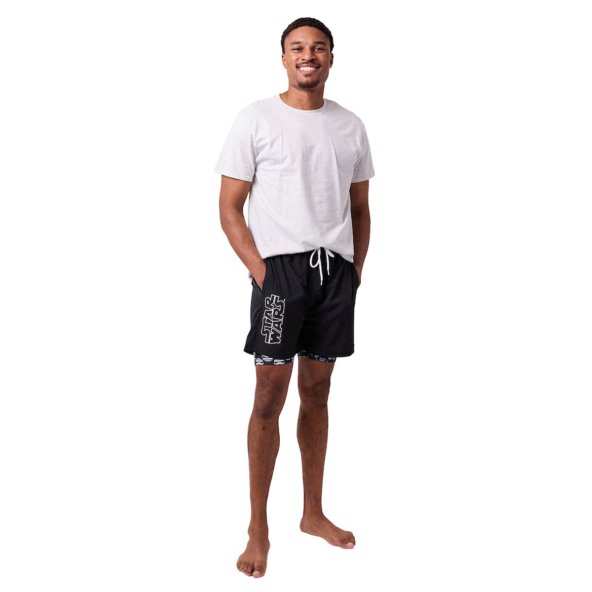 Star Wars Episode IV A New Hope Stormtrooper Helmets Men's Black Gym Pajama Shorts