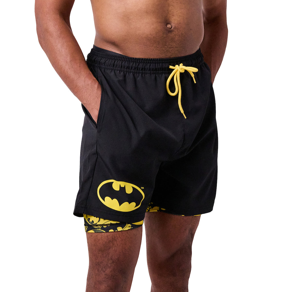 Batman Logo Men's Black Gym Pajama Shorts