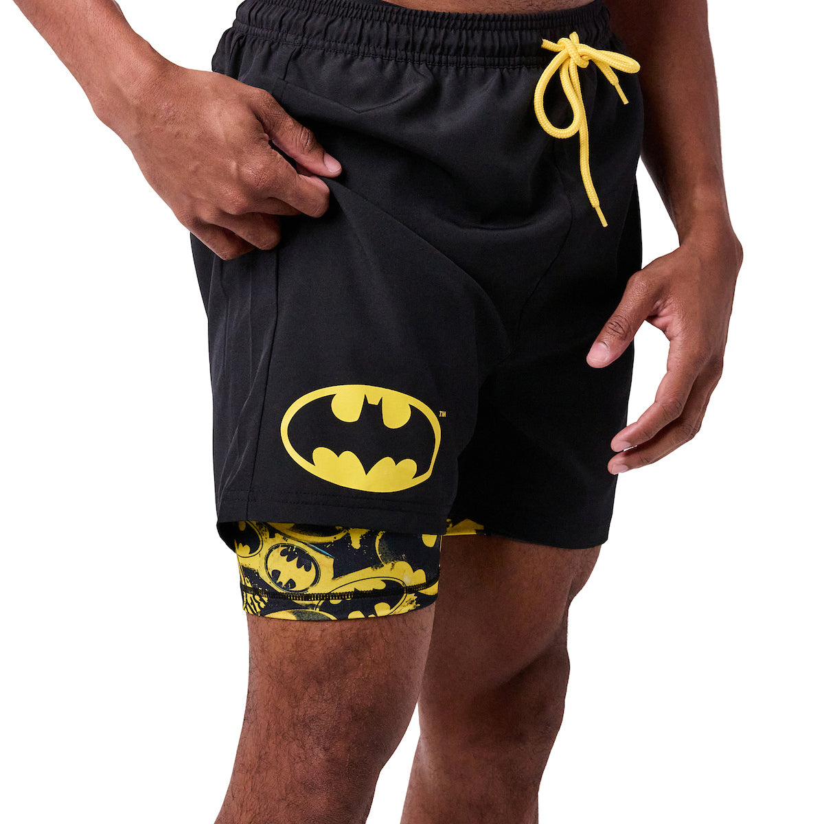 Batman Logo Men's Black Gym Pajama Shorts
