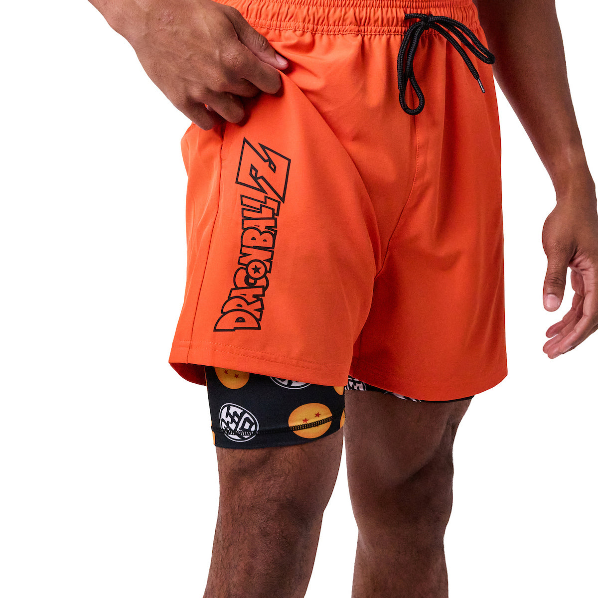Dragon Ball Z Dragon Balls & Kanji Men's Orange Gym Pajama Shorts
