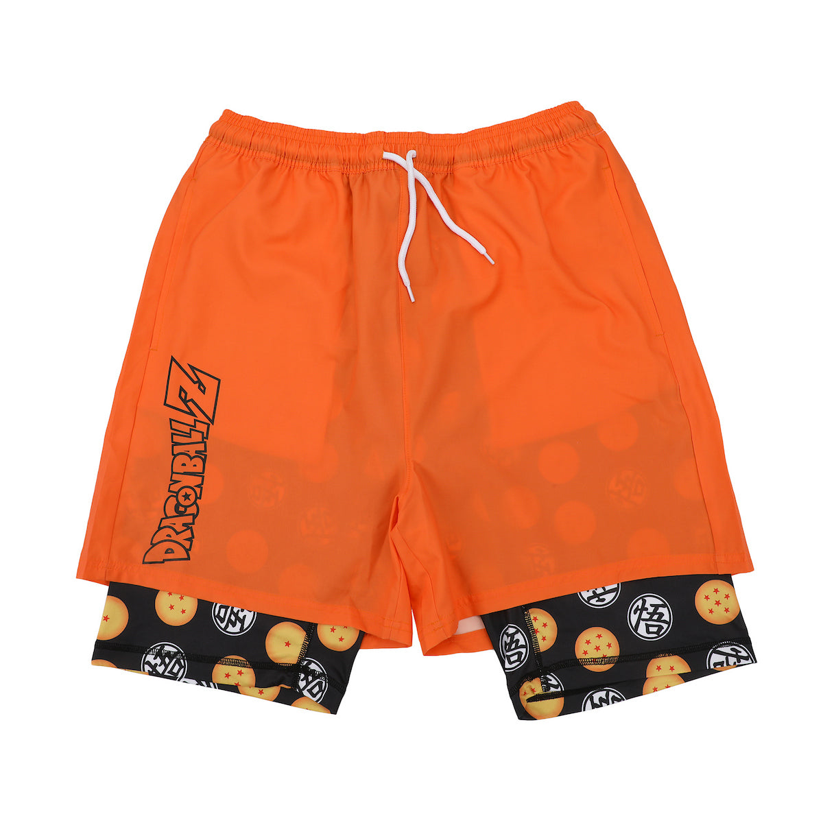 Dragon Ball Z Dragon Balls & Kanji Men's Orange Gym Pajama Shorts
