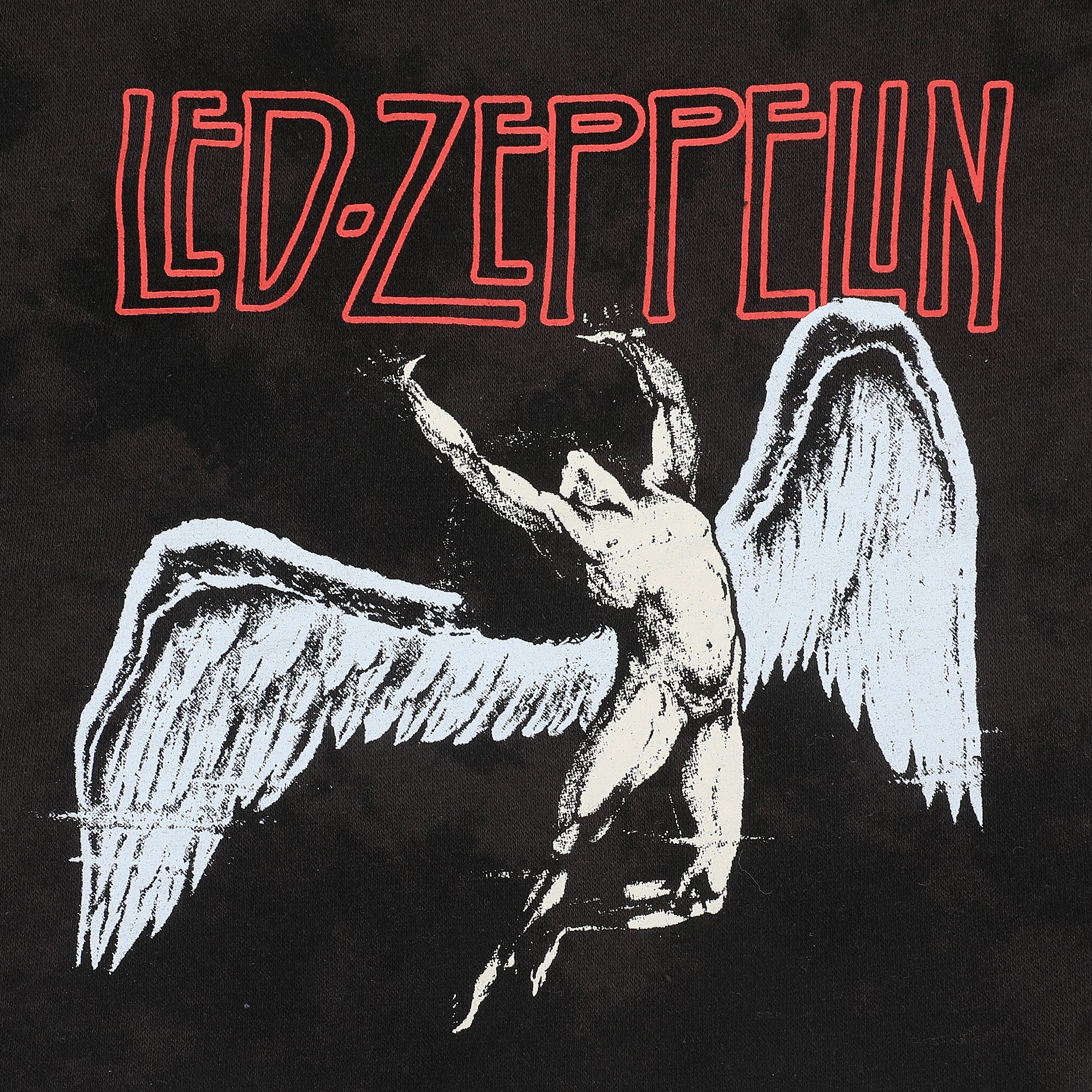 Led Zeppelin Falling Icarus Logo Men's Black Mineral Wash Sleep Pajama Shorts