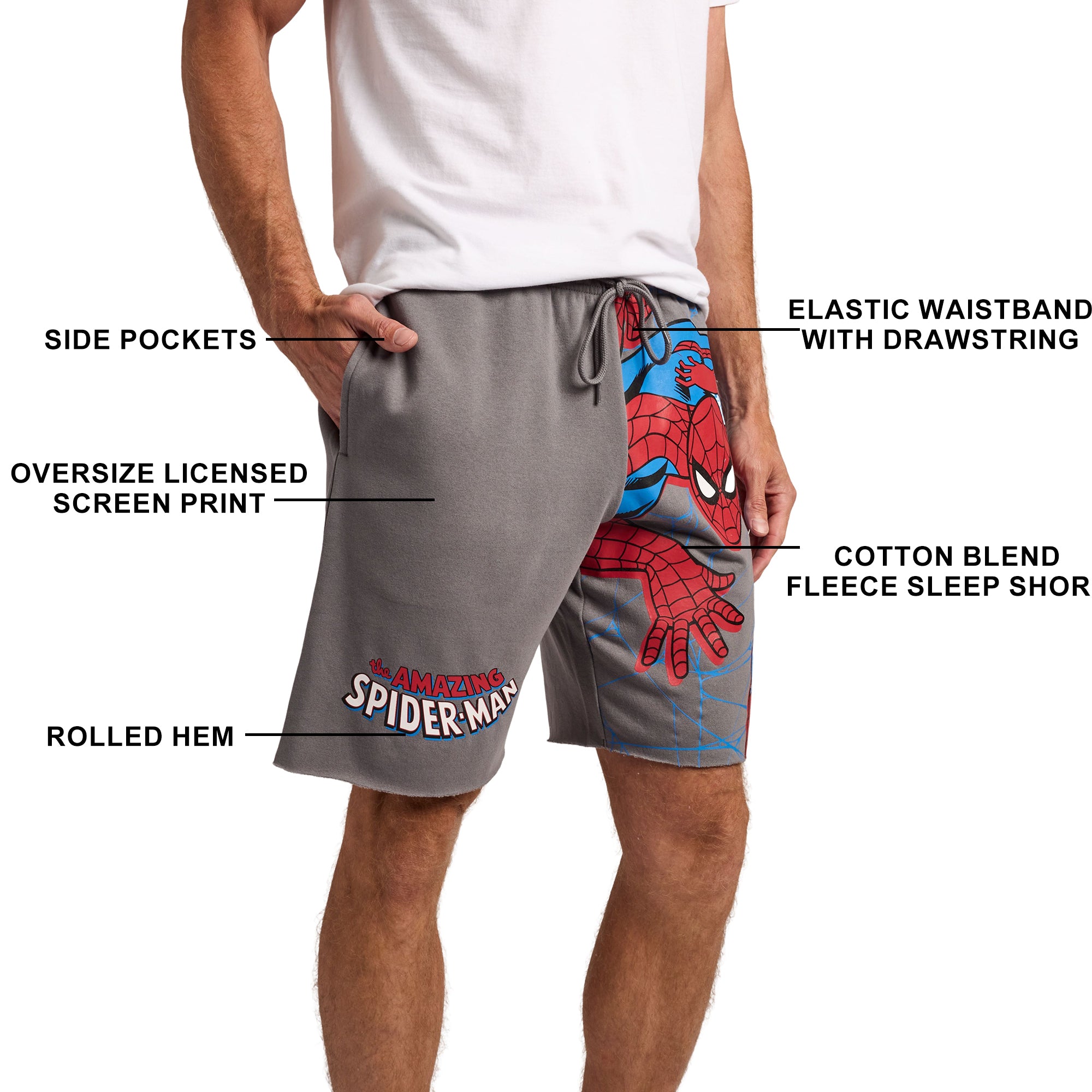 Spider-Man Classic Spider-Man Crawling Men’s Gray Jams