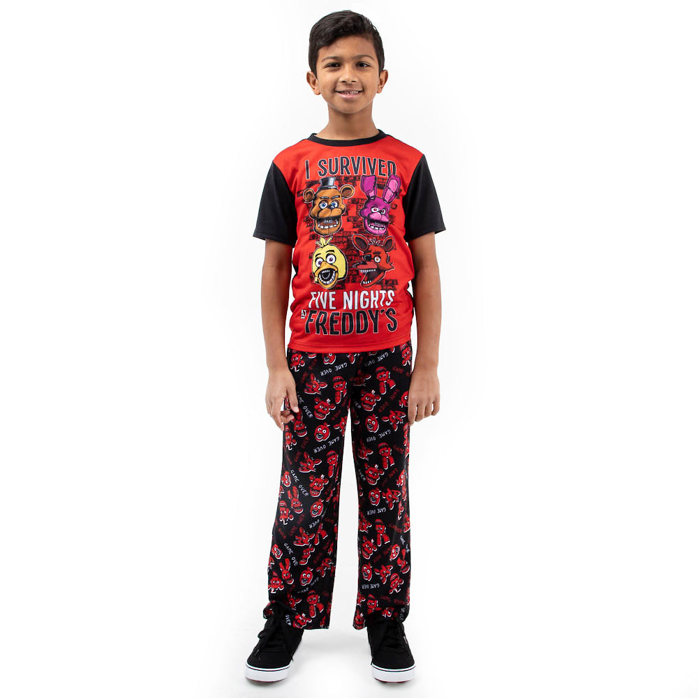 Five Nights at Freddy's Youth Sleepwear Set Tee Shirt, Sleep Shorts, Sleep Pants