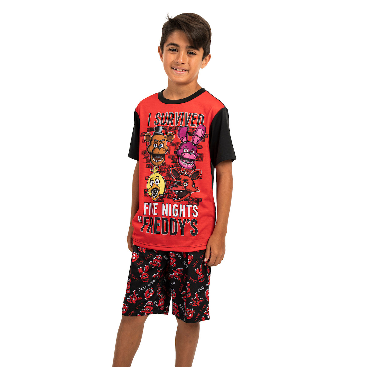 Five Nights at Freddy's Youth Sleepwear Set Tee Shirt, Sleep Shorts, Sleep Pants