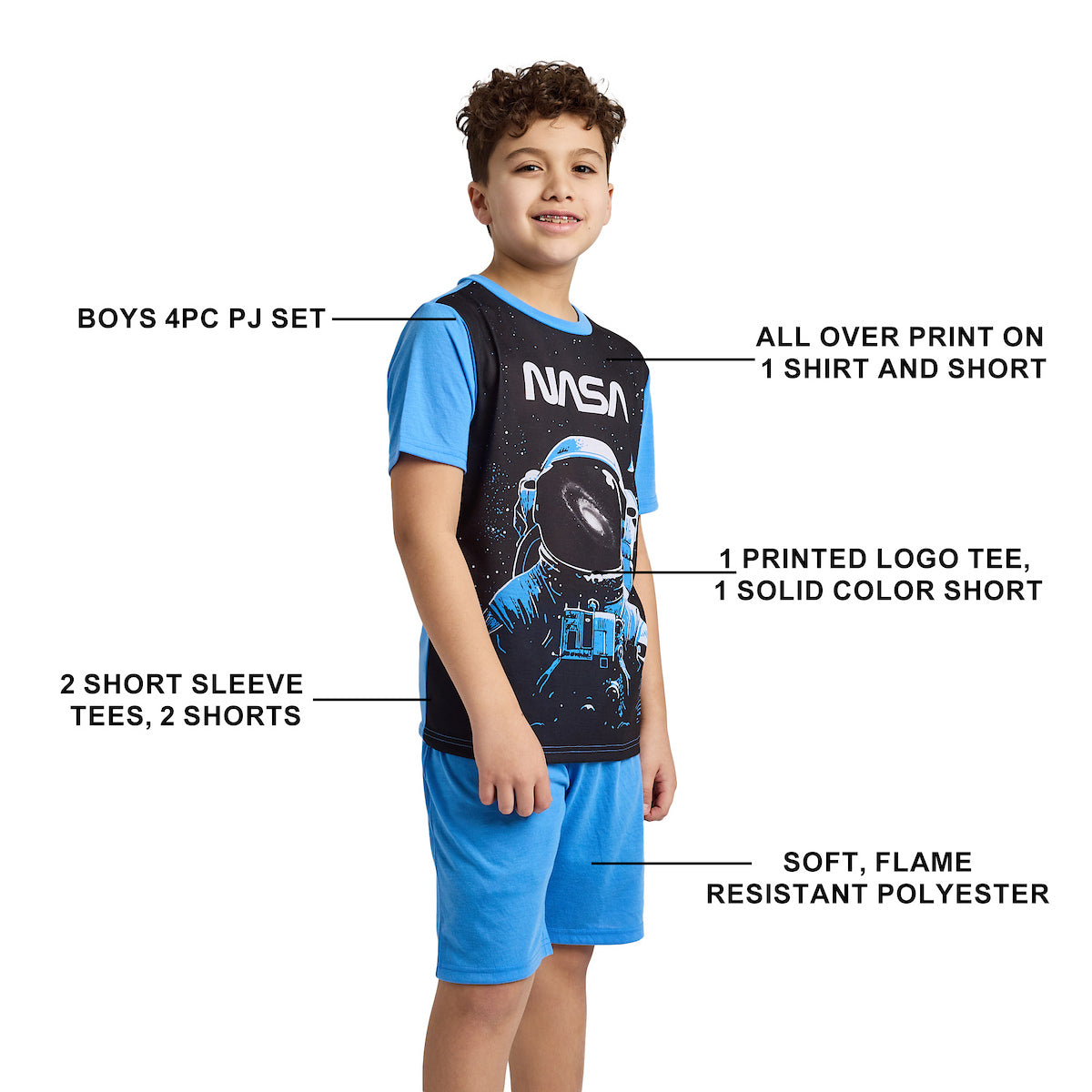 NASA Astronaut Boy's 4-Pack Pajama Set