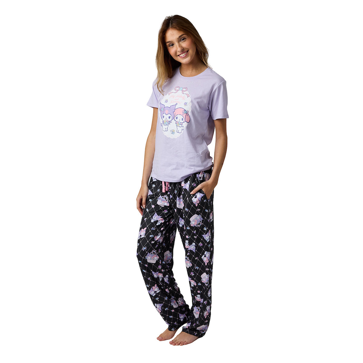 Kuromi & My Melody Women's Lavender Sleepwear Set