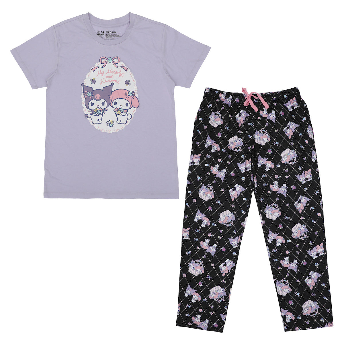 Kuromi & My Melody Women's Lavender Sleepwear Set