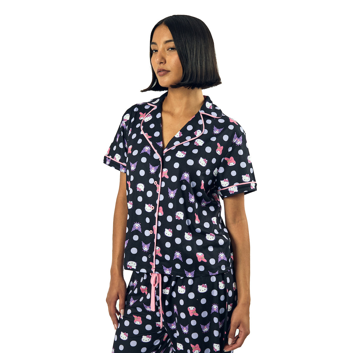 Hello Kitty & Friends Character Heads Women's Polka Dot Sleep Shirt & Pants Set