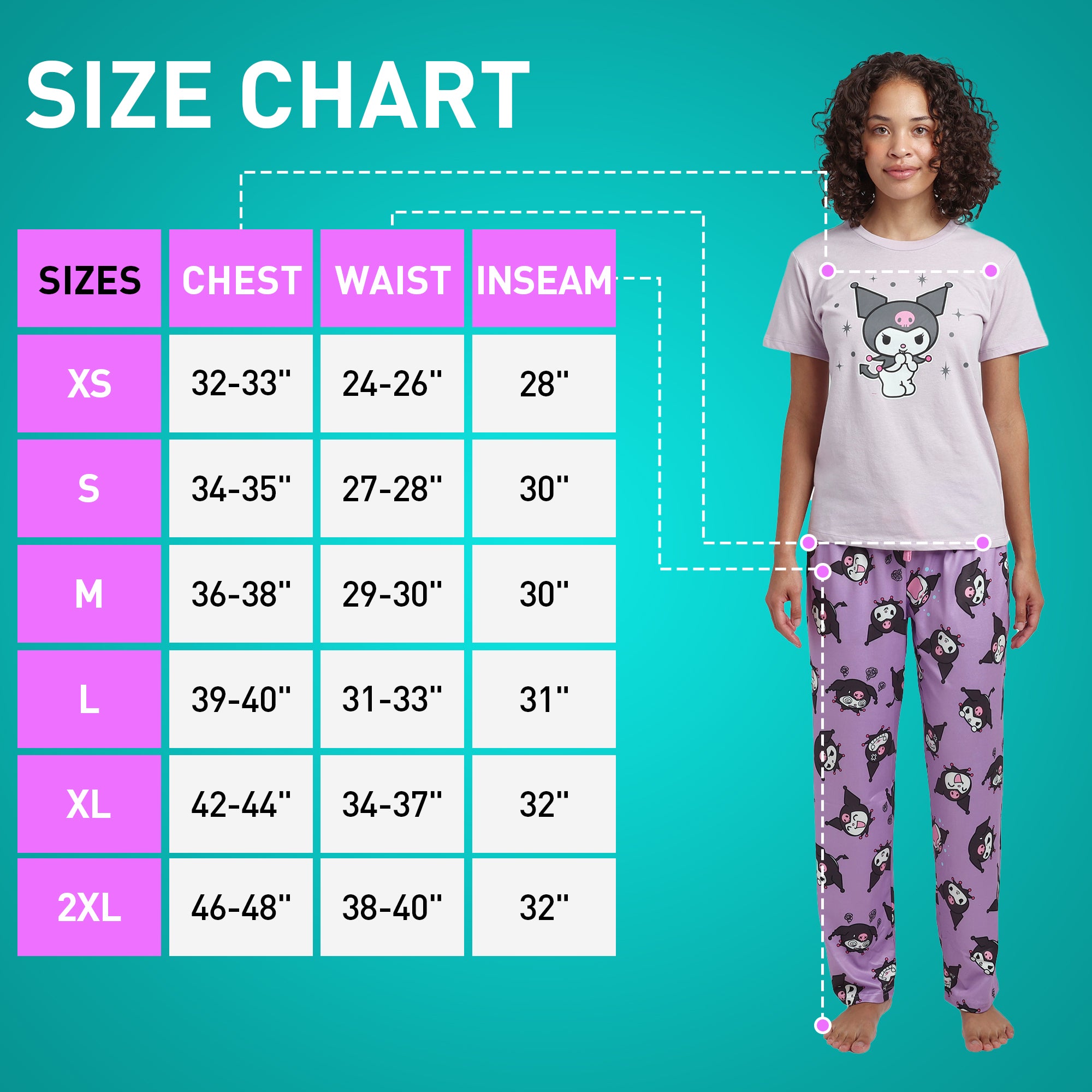Kuromi Stars Women's 2-Pack Pajama Set