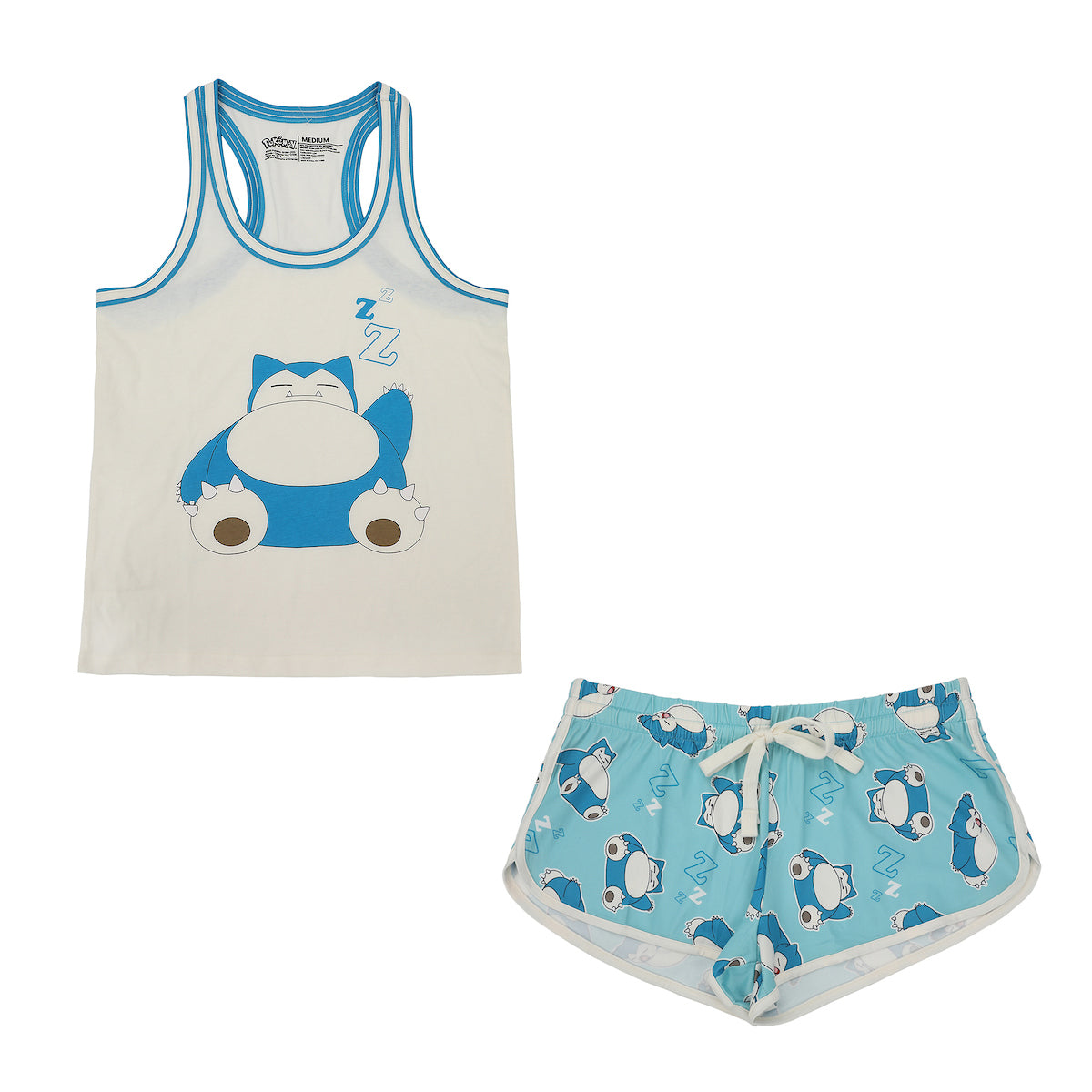 Pokemon Snorlax Napping Women's 2-Pack Racer Tank & Dolphin Shorts Sleep Set