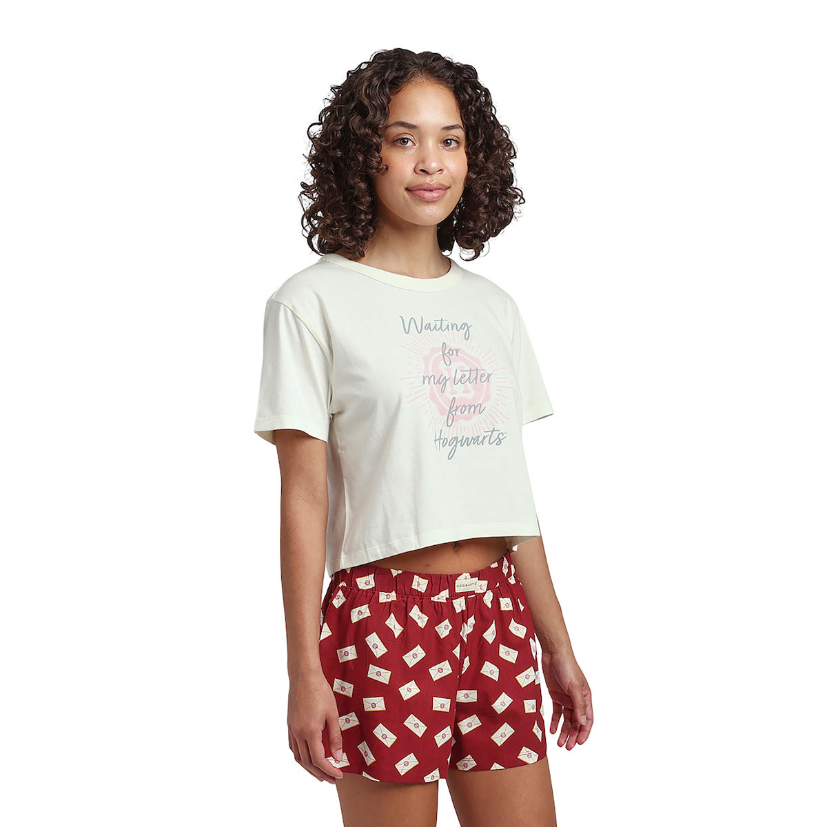 Harry Potter "Waiting For My Letter From Hogwarts" Crop Tee And Shorts Sleepwear Set