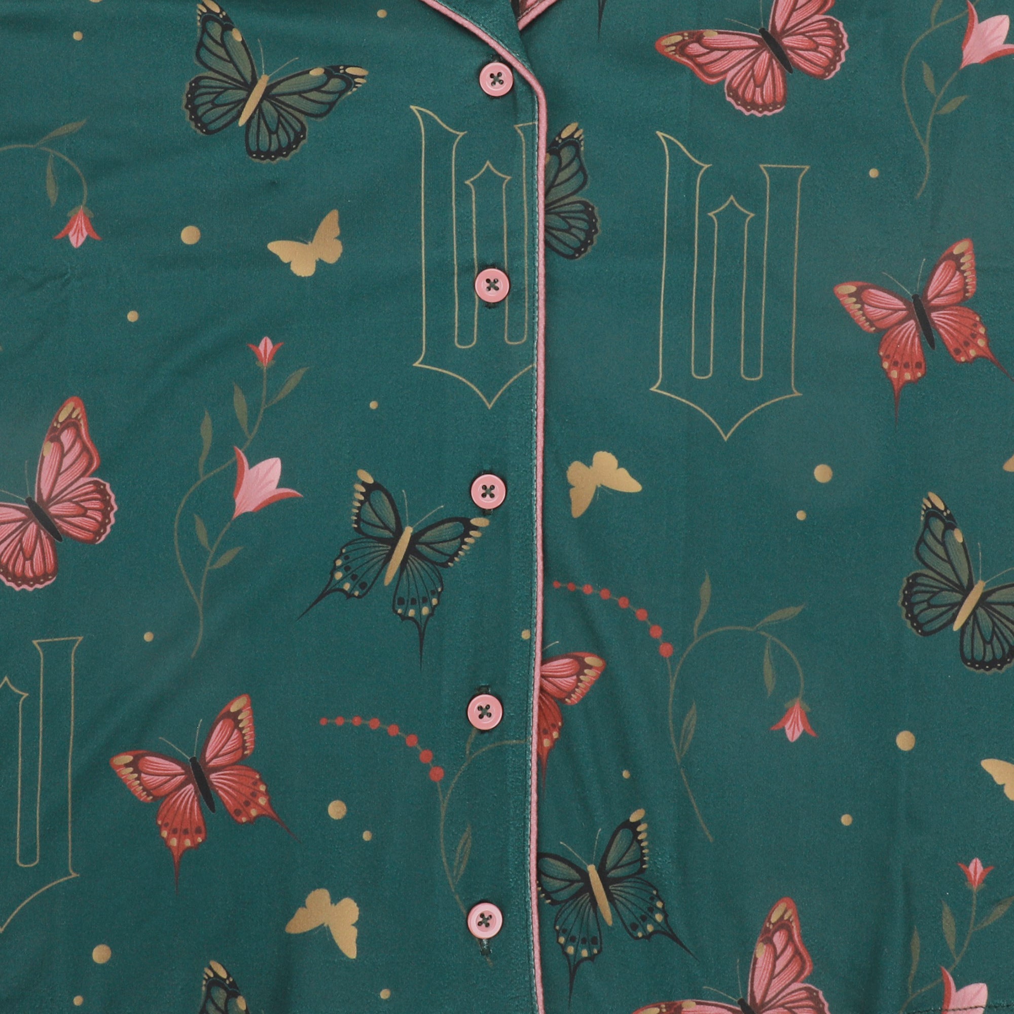 Wicked Part I All-Over Print Women's Button-Down Shirt And Pants 2-Piece Pajama Set