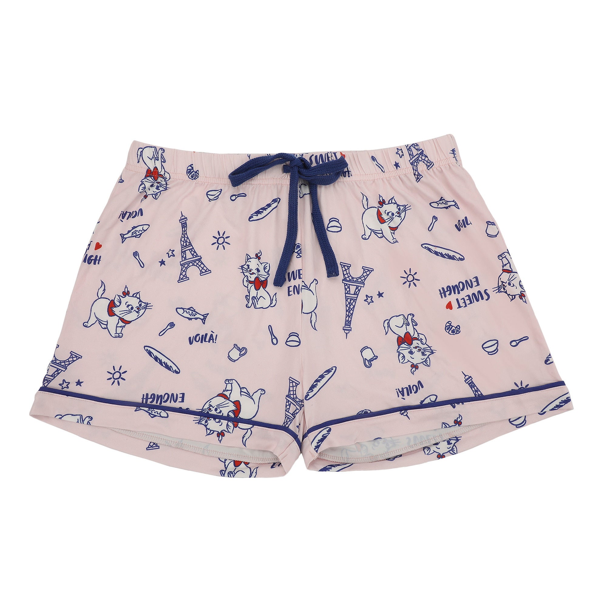 Disney The Aristocats Marie Women's Notch Collar Button-Down Shirt and Shorts Sleepwear Set