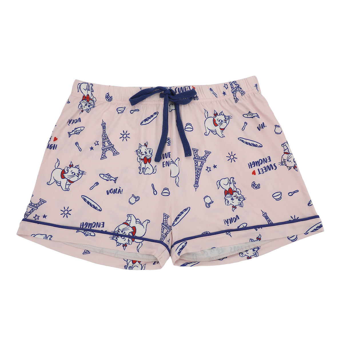 Disney The Aristocats Marie Women's Notch Collar Button-Down Shirt and Shorts Sleepwear Set