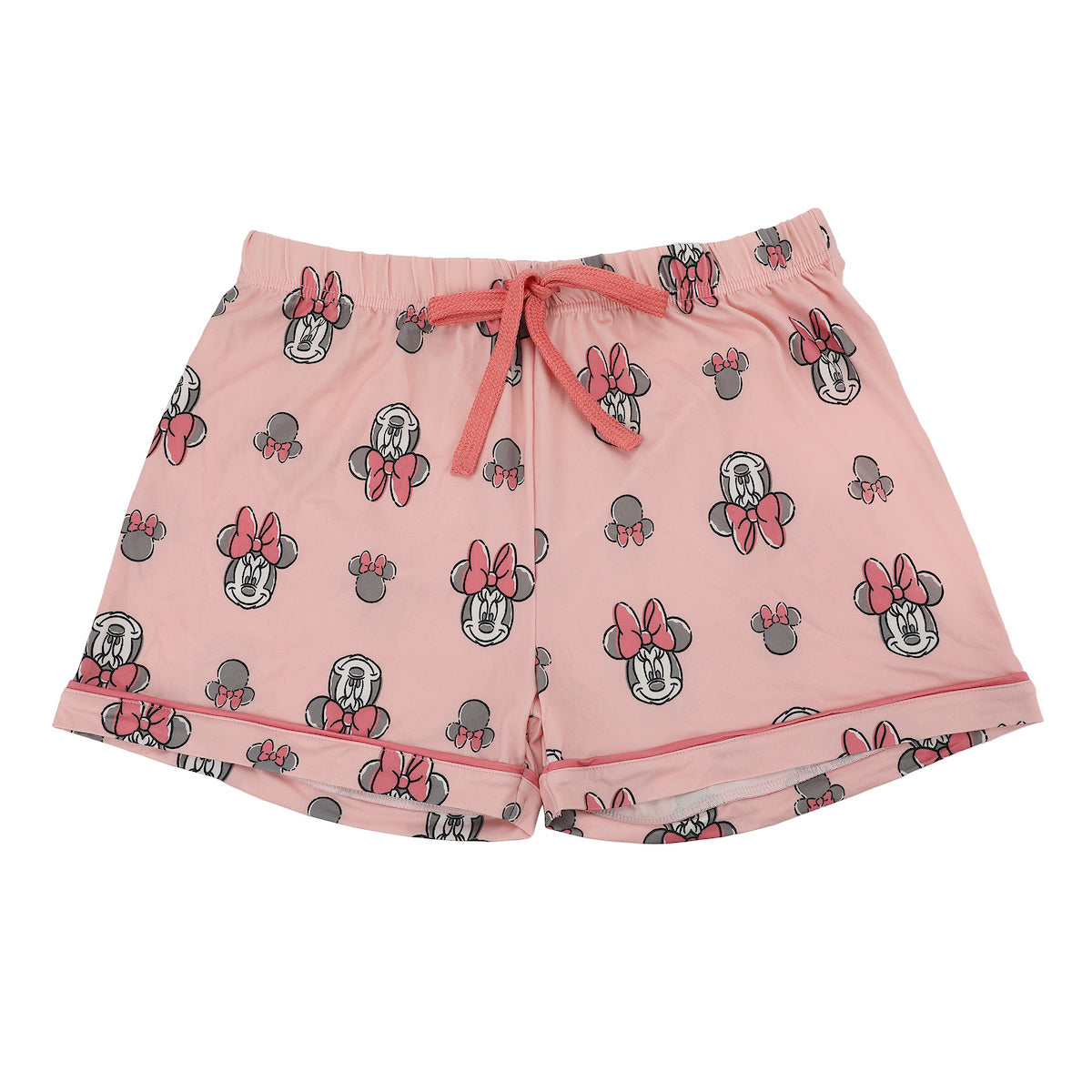 Disney's Minnie Mouse Women's Notch Collar Button-Down Shirt and Shorts Sleepwear Set