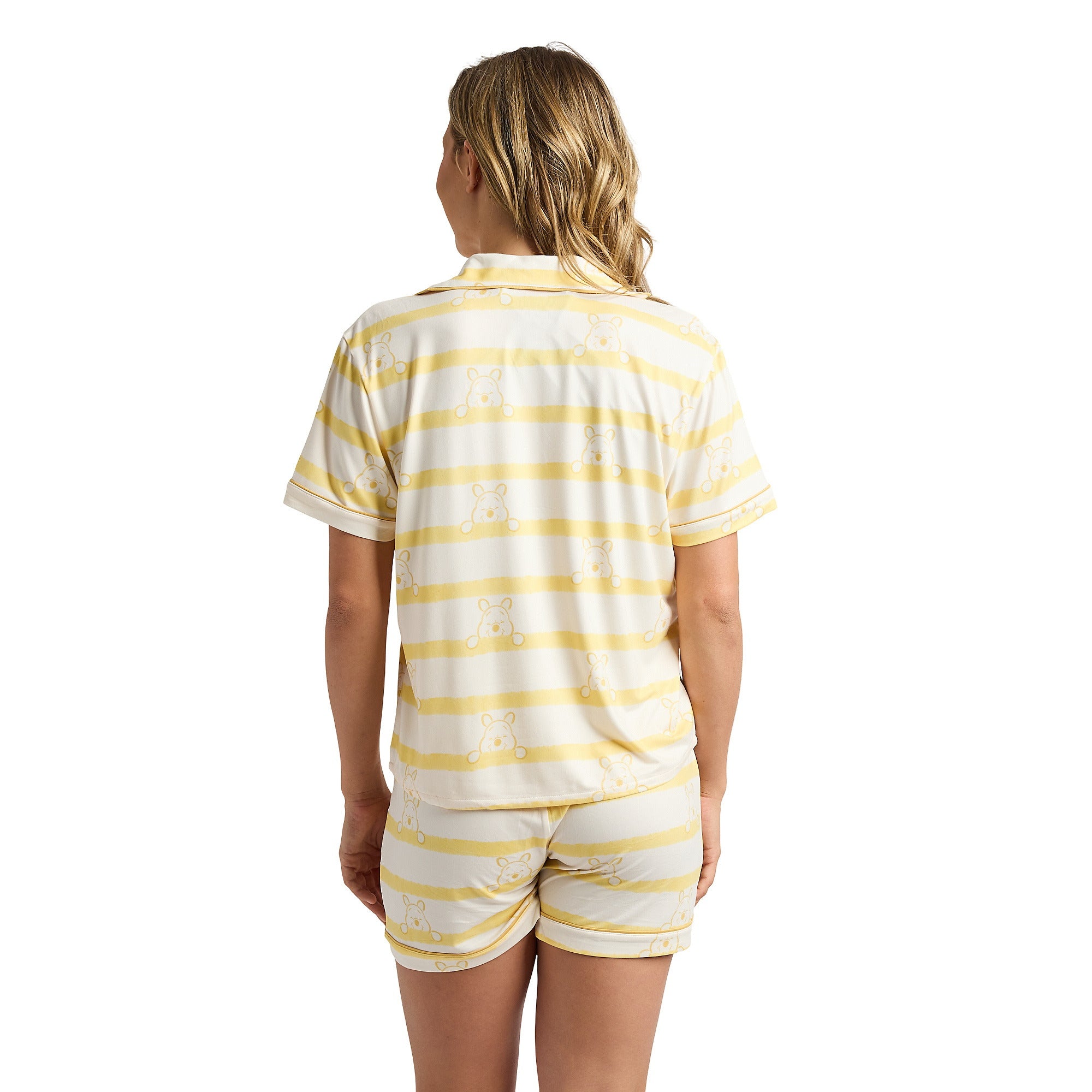 Disney's Winnie the Pooh Women's Notch Collar Button-Down Shirt and Shorts Sleepwear Set
