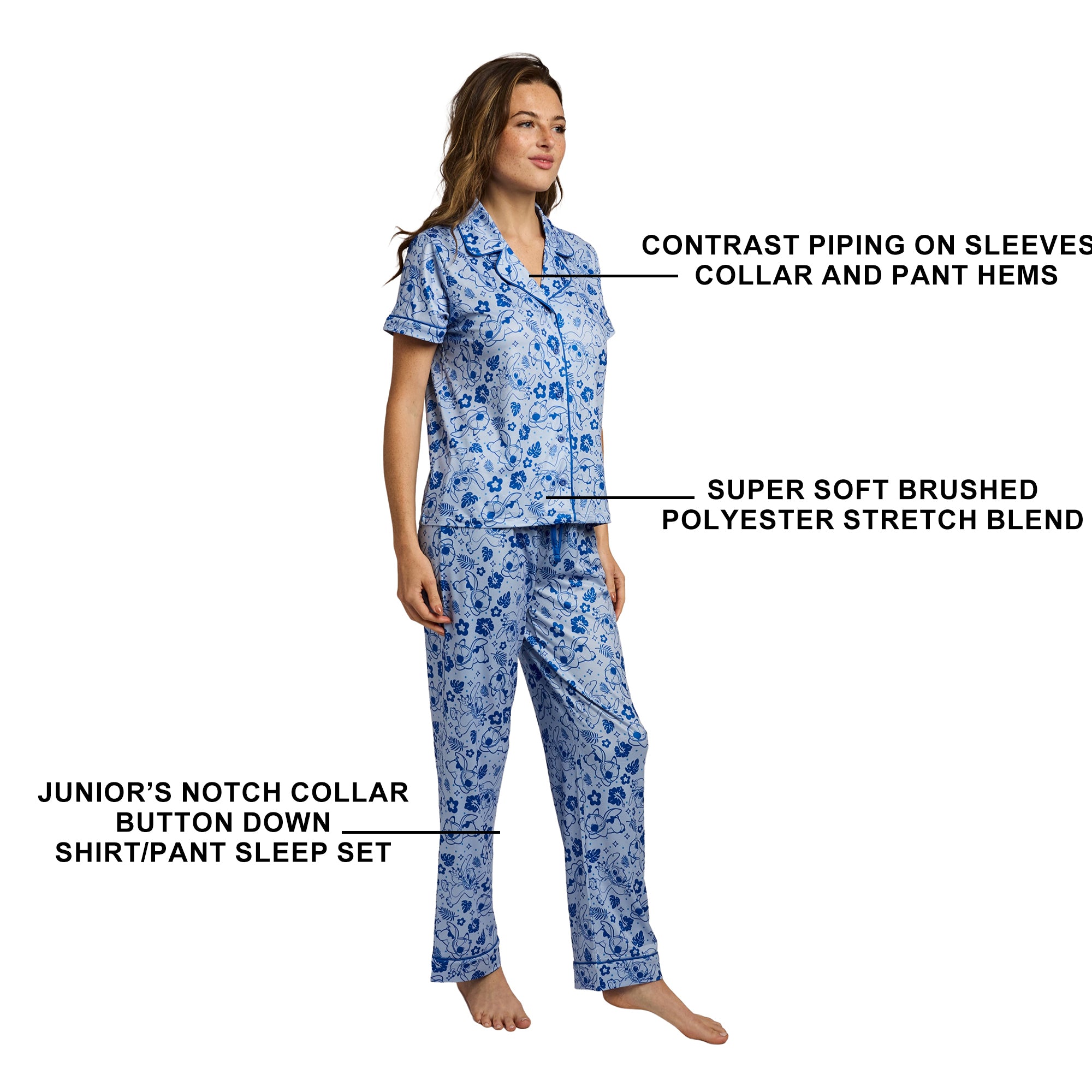 Lilo & Stitch Stitch All-Over Print Women’s 2-Pack Pajama Set