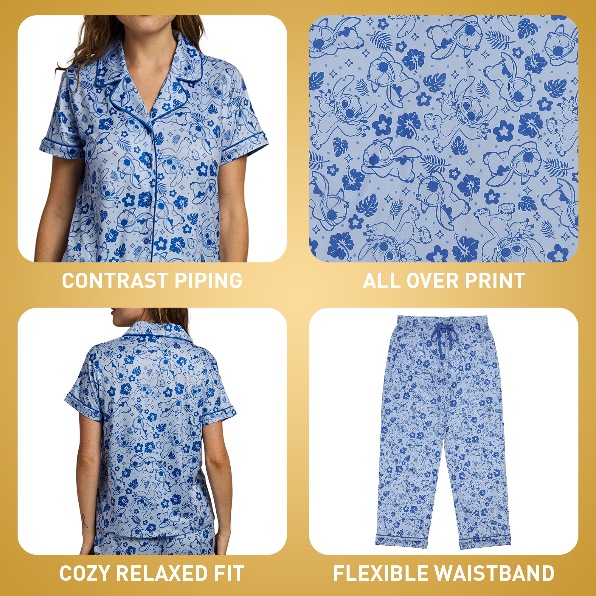 Lilo & Stitch Stitch All-Over Print Women’s 2-Pack Pajama Set