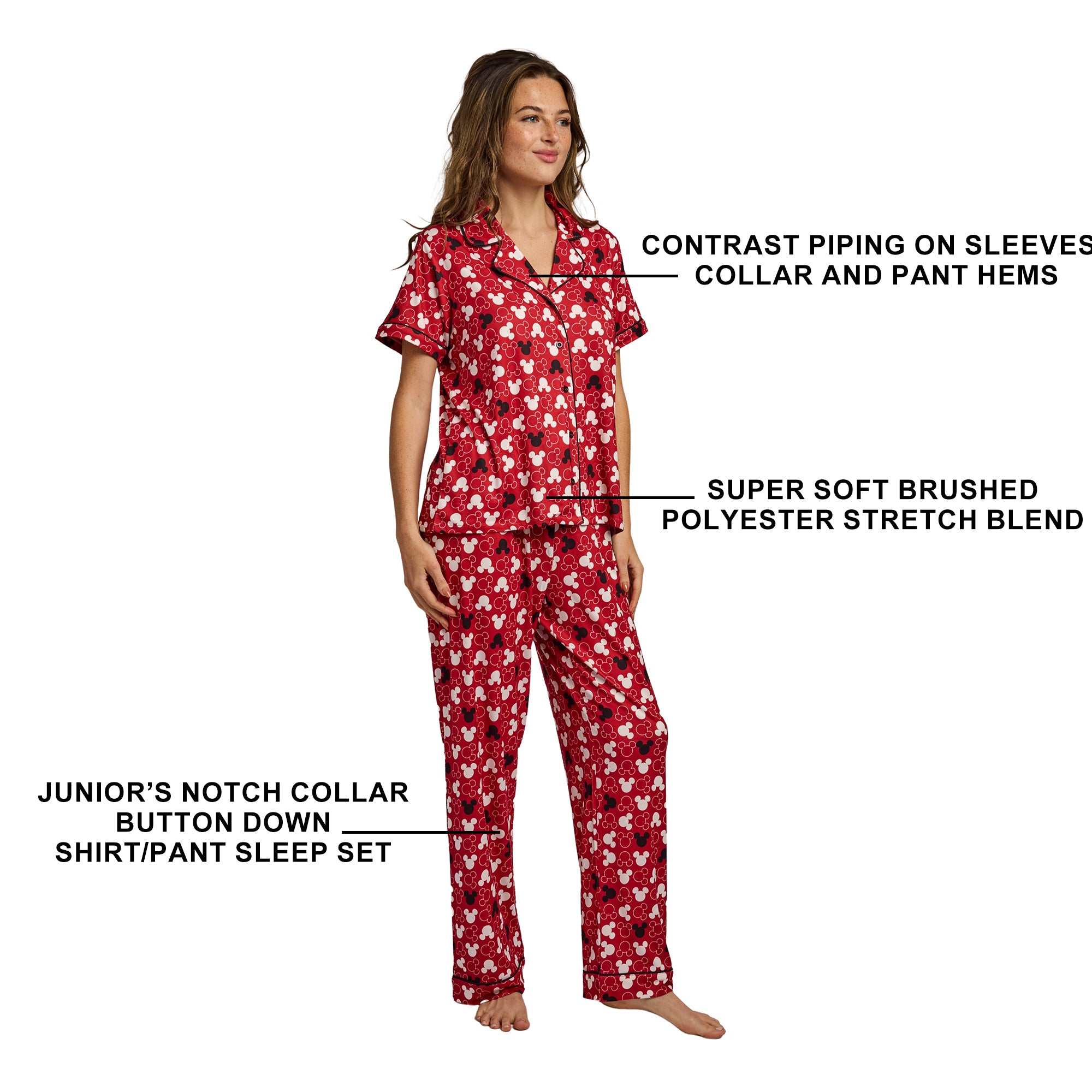 Disney Mickey Mouse Mickey Ears All-Over Print Women’s 2-Pack Pajama Set