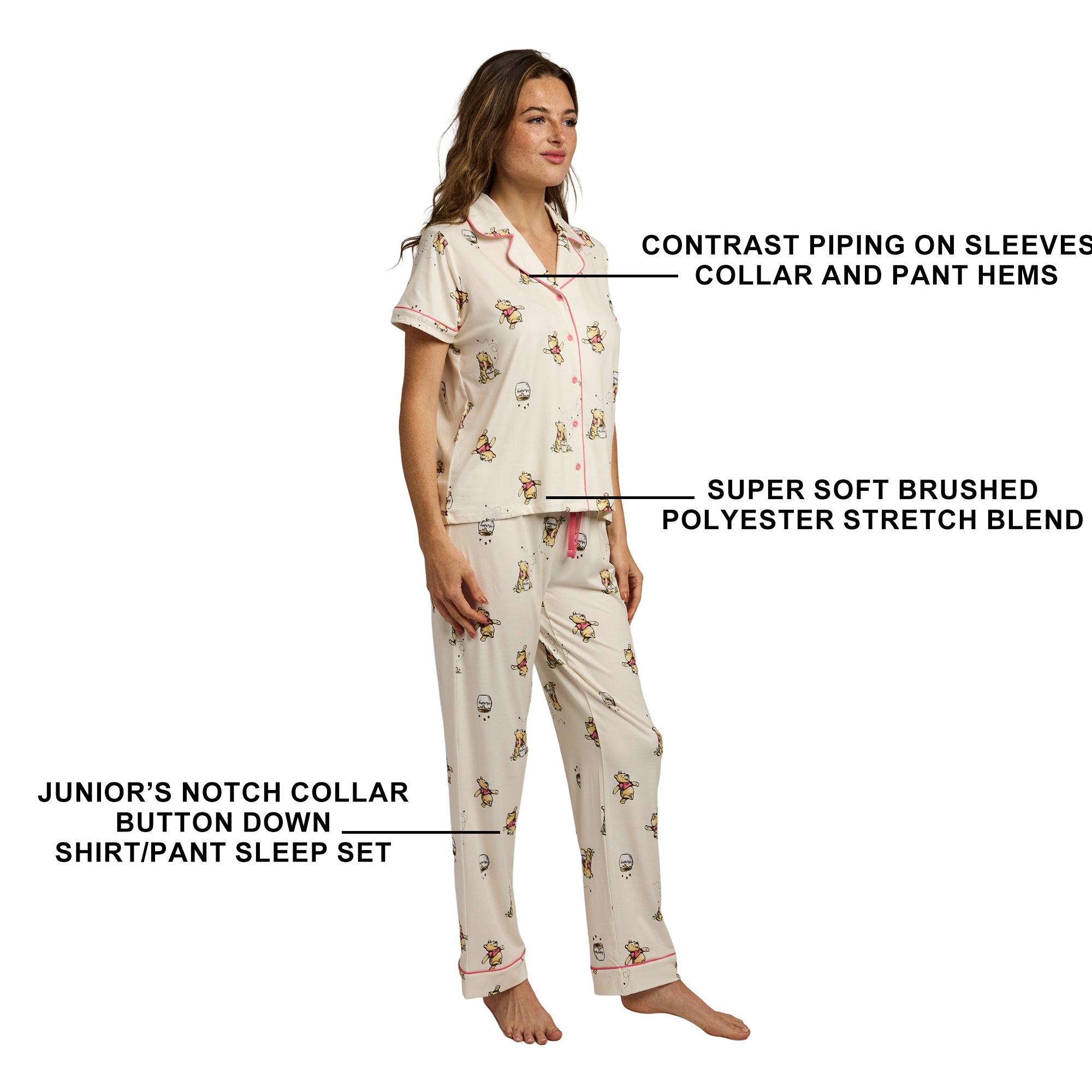 Winnie The Pooh All-Over Character Print Women’s 2-Pack Pajama Set
