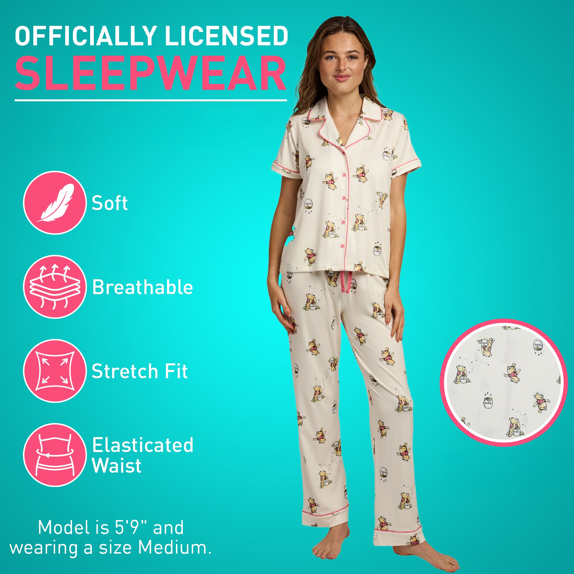 Winnie The Pooh All-Over Character Print Women’s 2-Pack Pajama Set