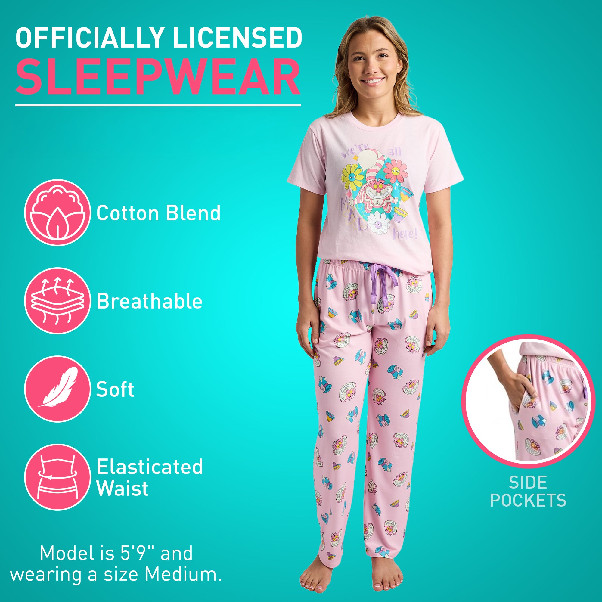 Alice In Wonderland We're All Mad Here Women's 2-Pack Pajama Set