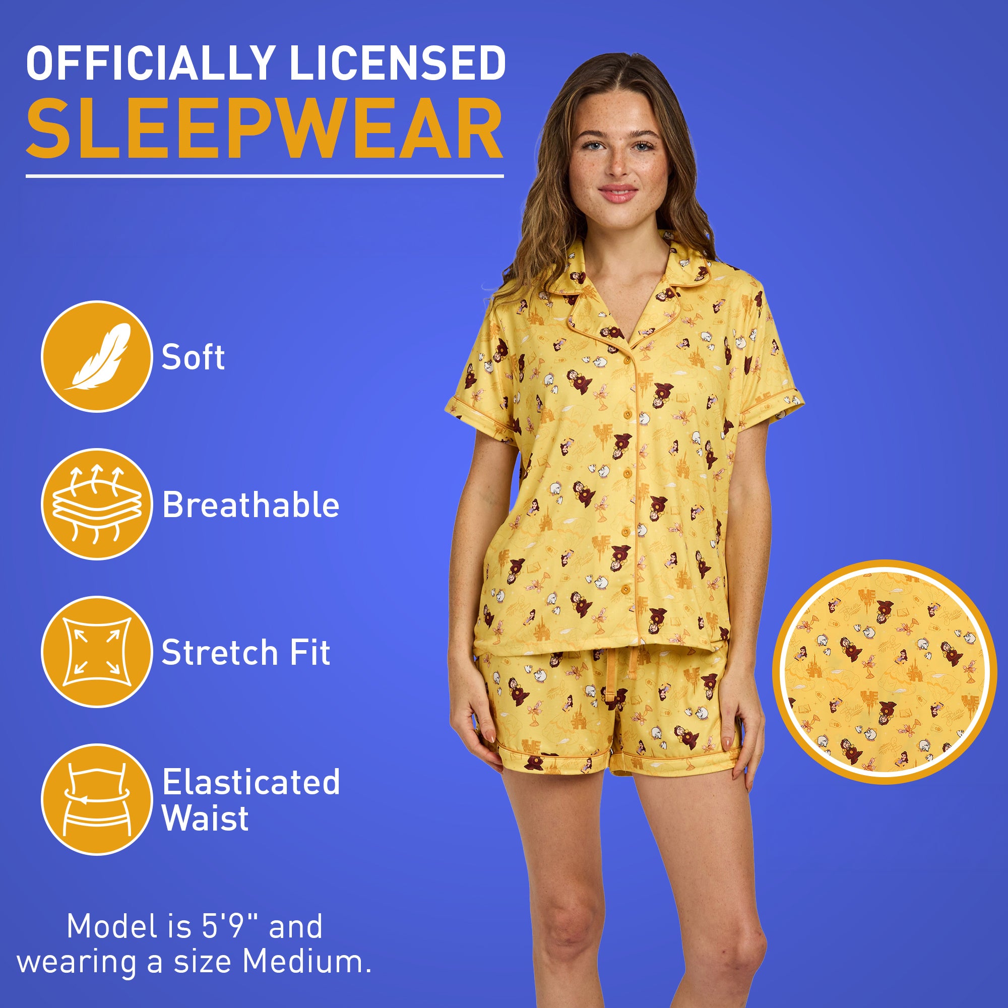 Disney Princess Enchanted Objects All-Over Print Women’s 2-Pack Pajama Set
