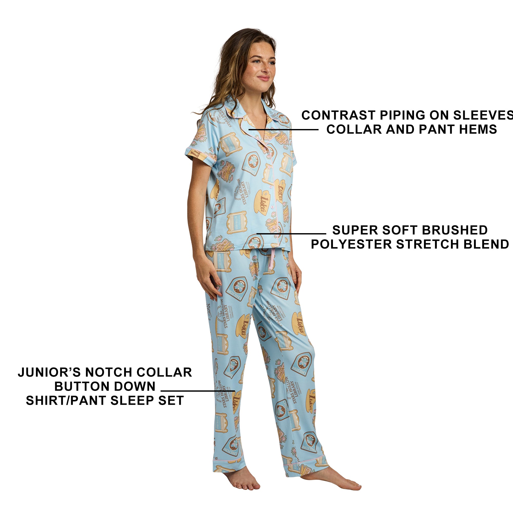 Gilmore Girls Stars Hollow Icons All-Over Print Women’s 2-Pack Pajama Set