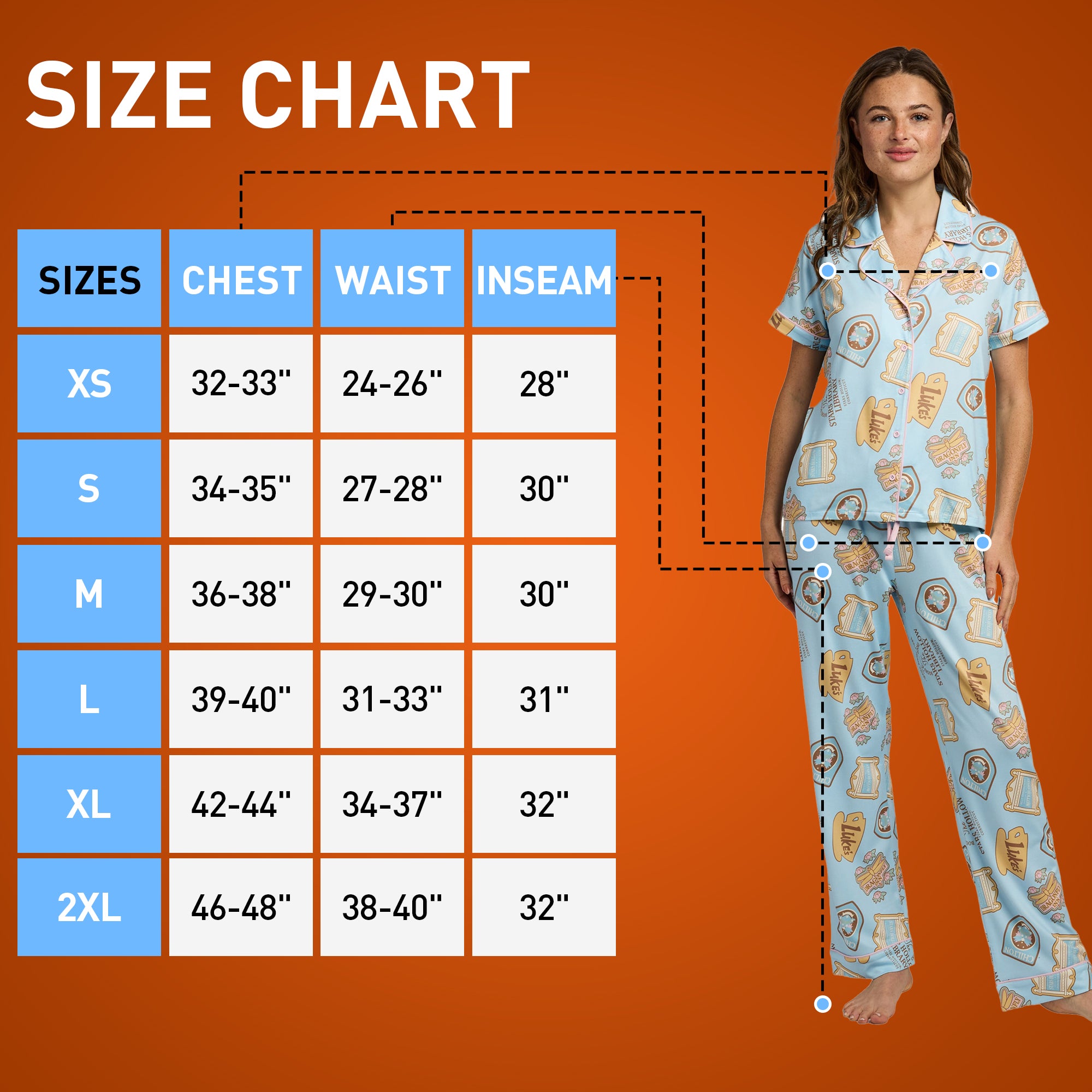 Gilmore Girls Stars Hollow Icons All-Over Print Women’s 2-Pack Pajama Set