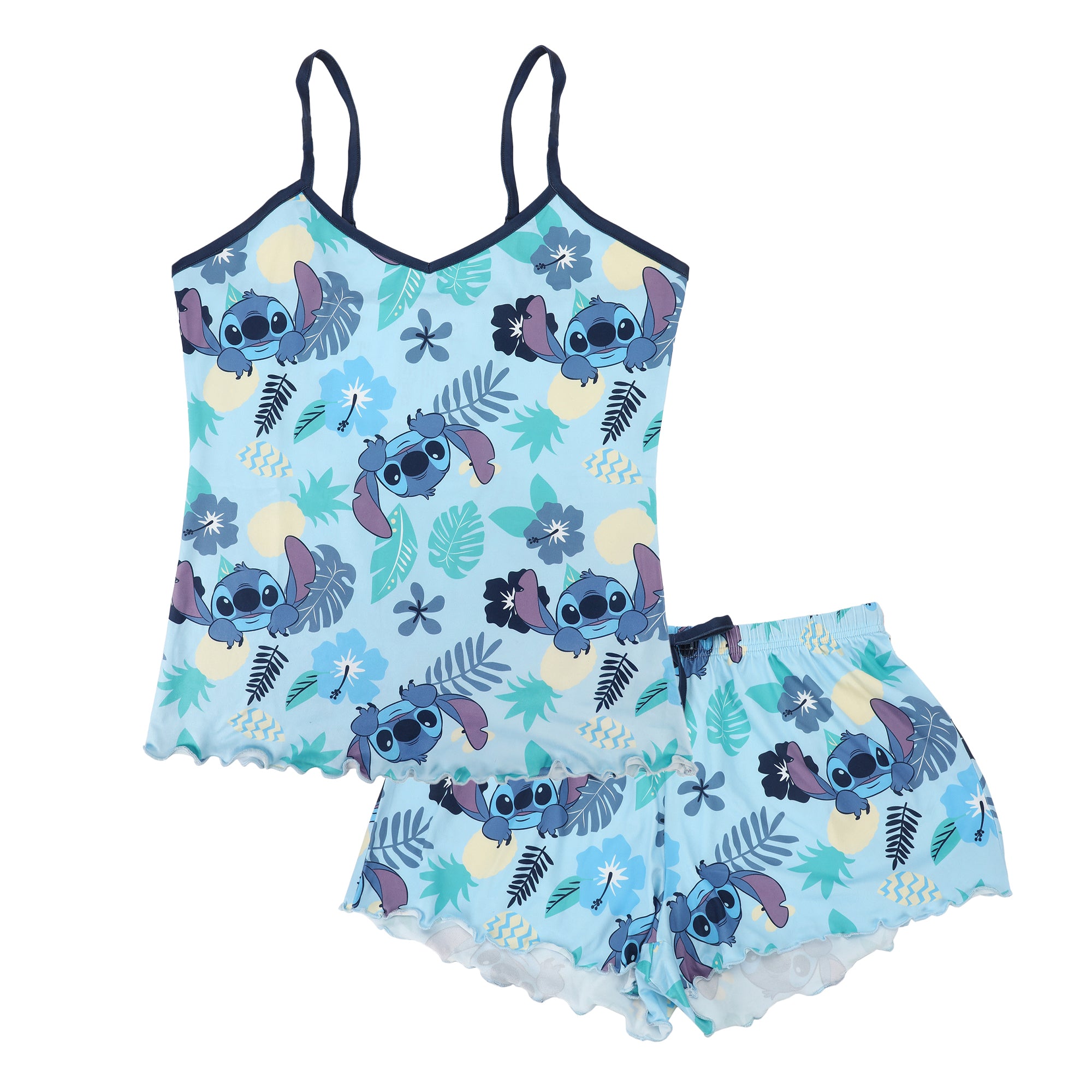 Disney’s Stitch Tropical All-Over Print Women’s V-Neck Cami & Shorts Sleep Set