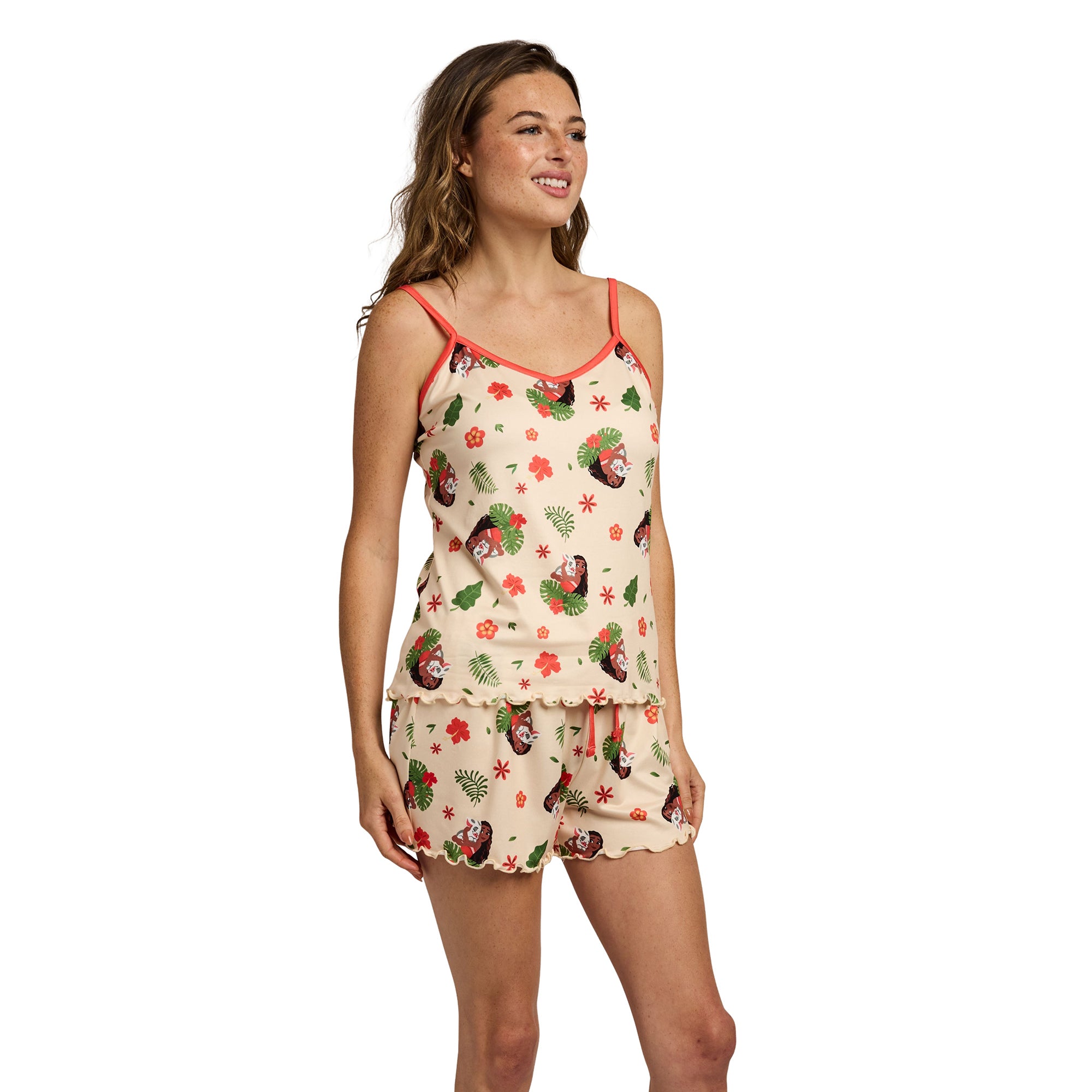 Moana Character All-Over Print Women’s V-Neck Cami & Shorts Sleep Set